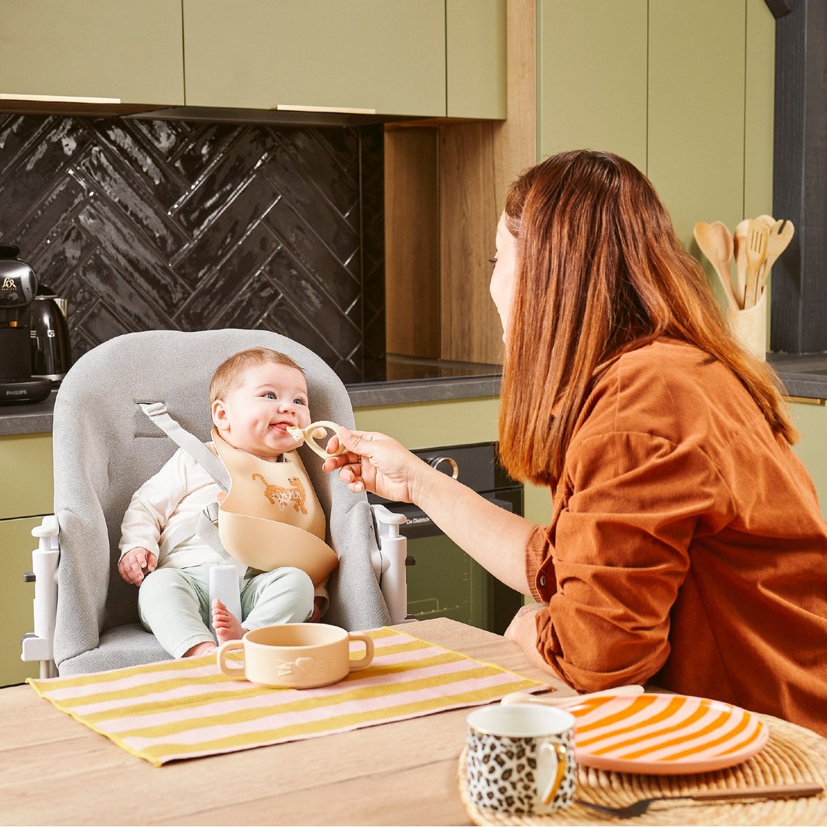 Cuillère de dentition pour bébé beige, BABYMOOV
