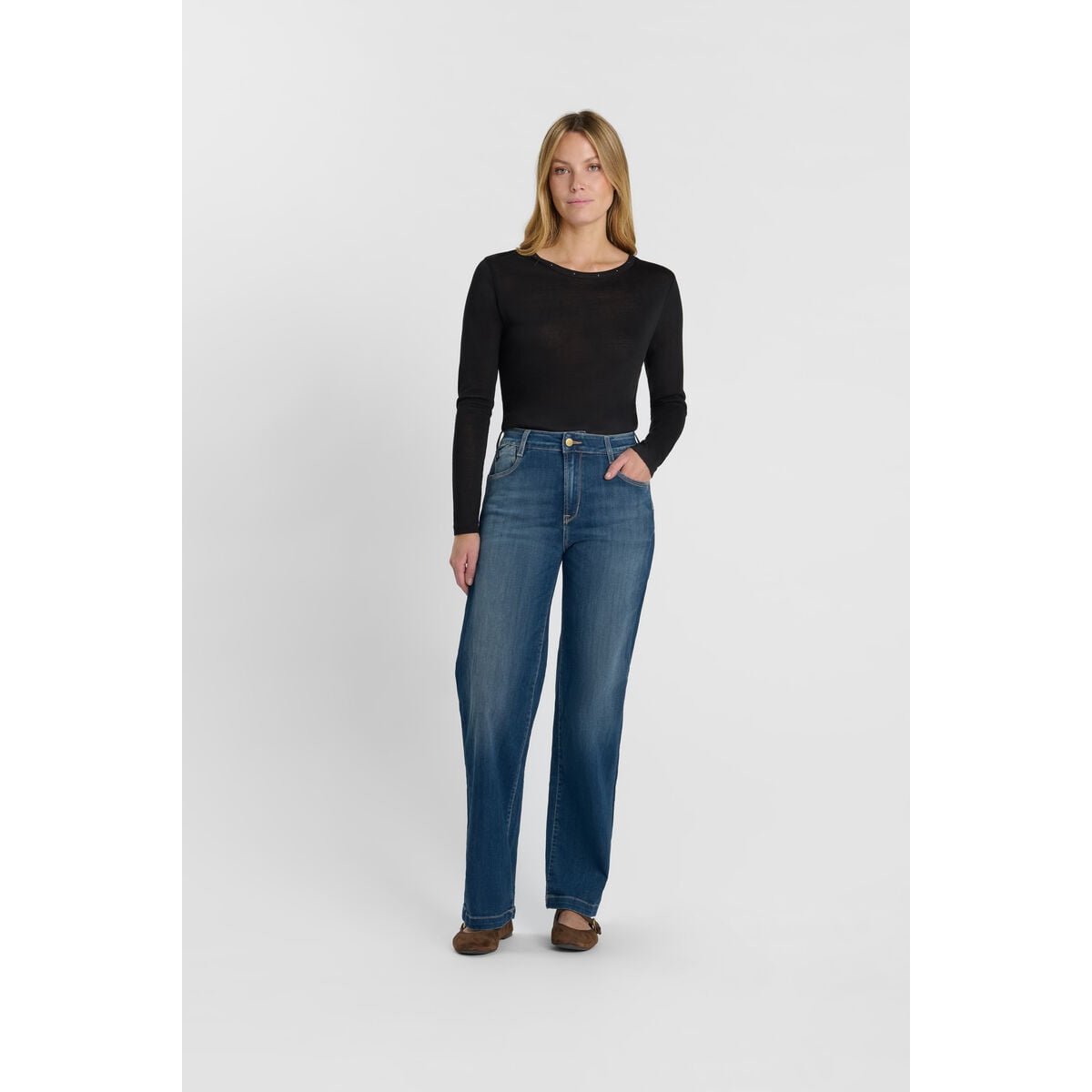 Jeans loose, large pulp wide leg , longueur 34 blue, LE TEMPS DES CERISES
