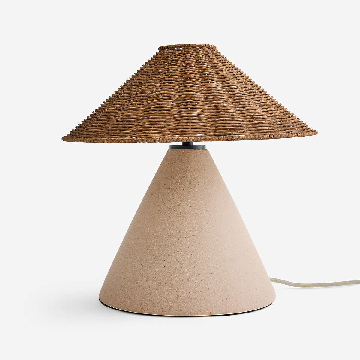 MADE.COM Marlowe Table Lamp with Rattan Shade natural, MADE