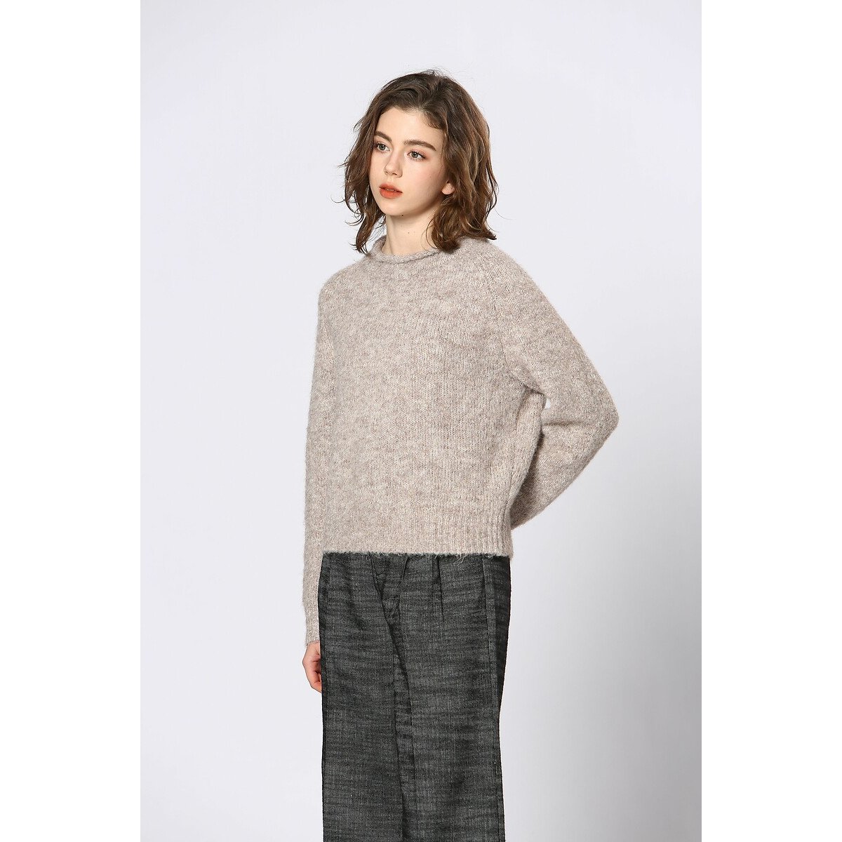 Crew Neck Jumper camel, SEE U SOON