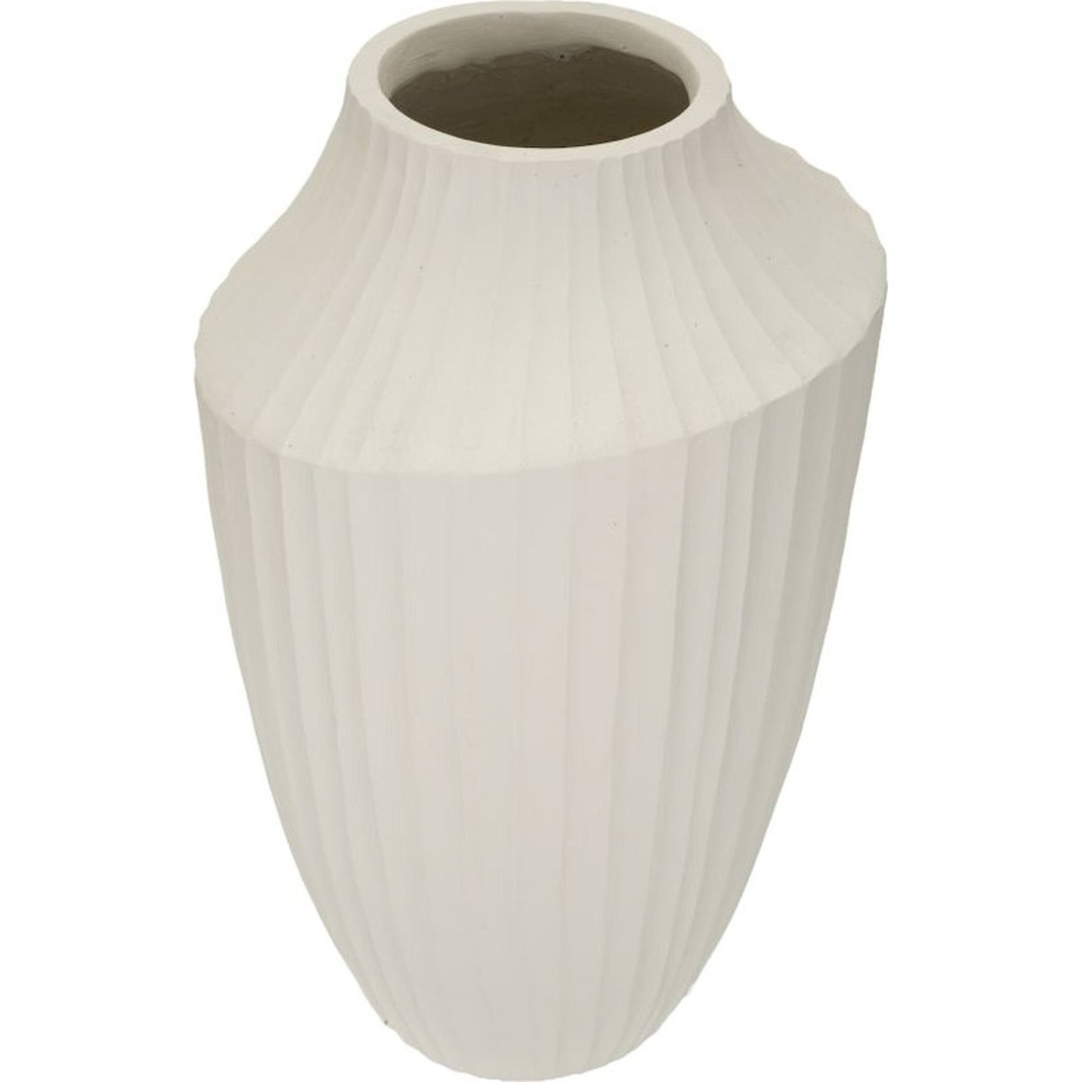 Vase sculptural côtelé effet relief MODERN crème, RECOLLECTION