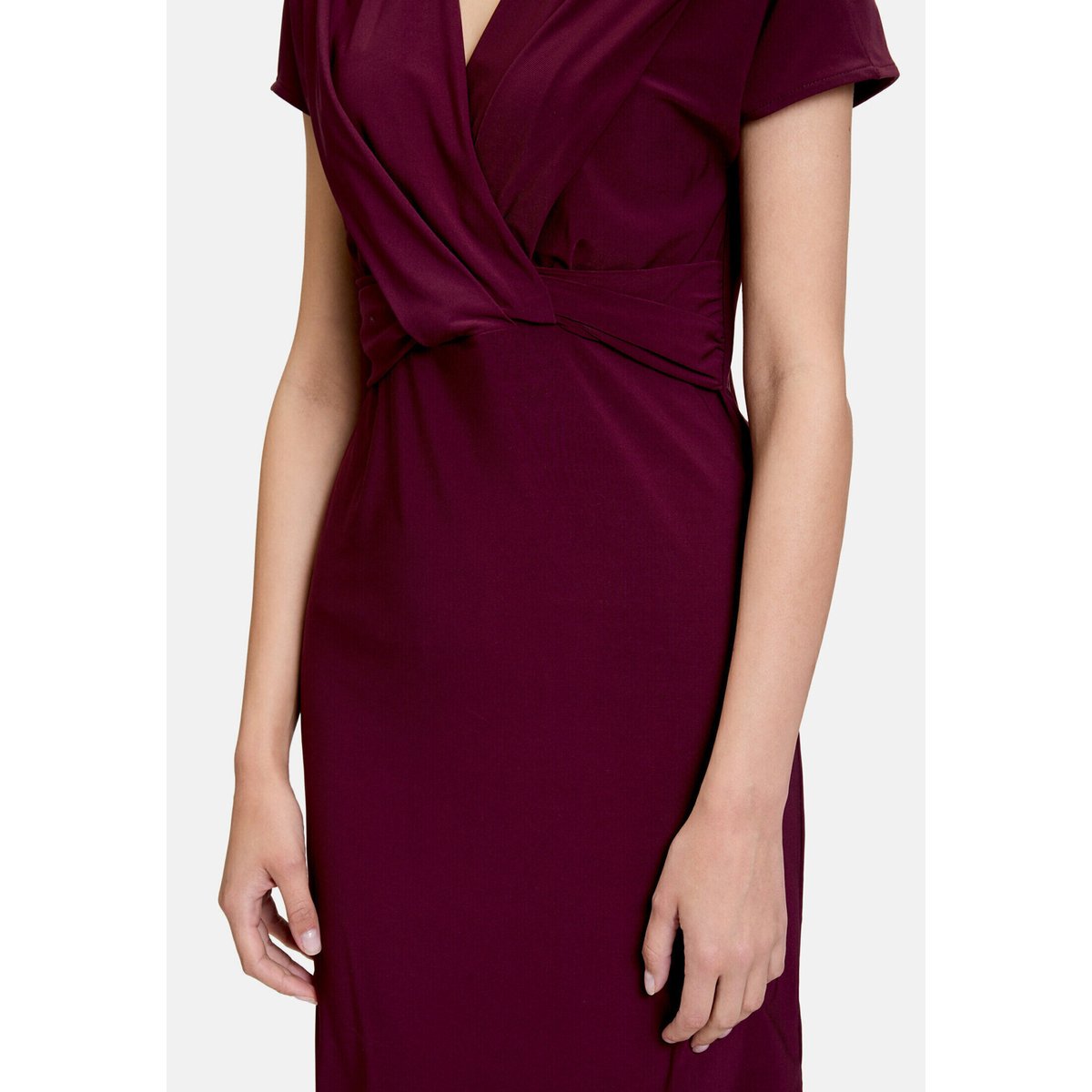 Robe en jersey à fronce dark aubergine, CARTOON