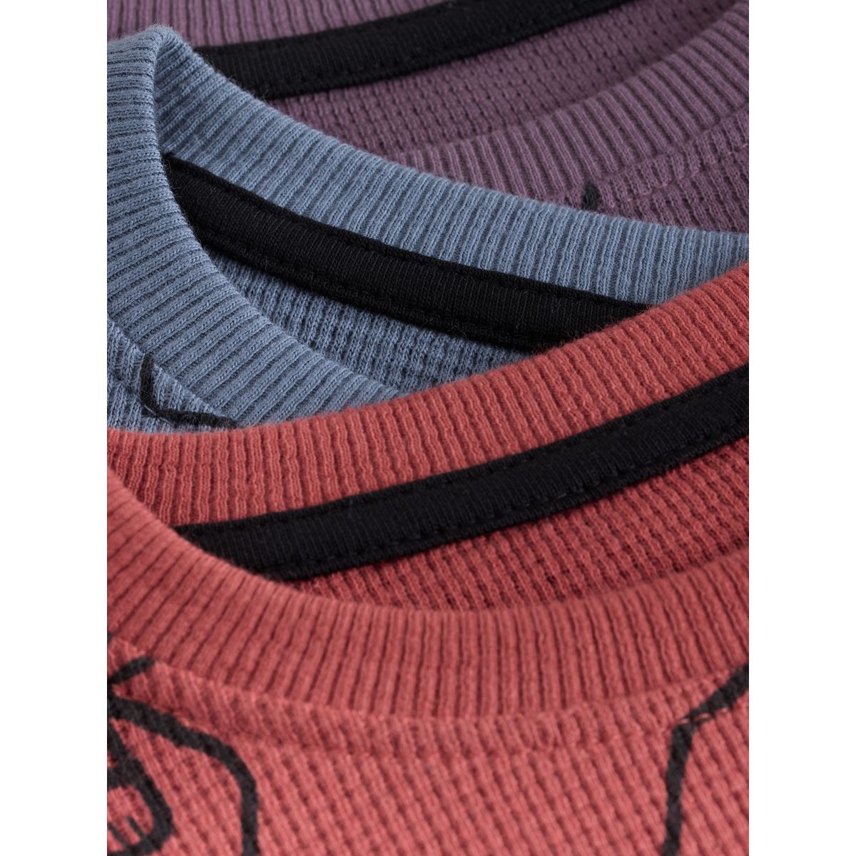 Pyjama oversize, lot de 3 rouge/bleu/violet, NEXT