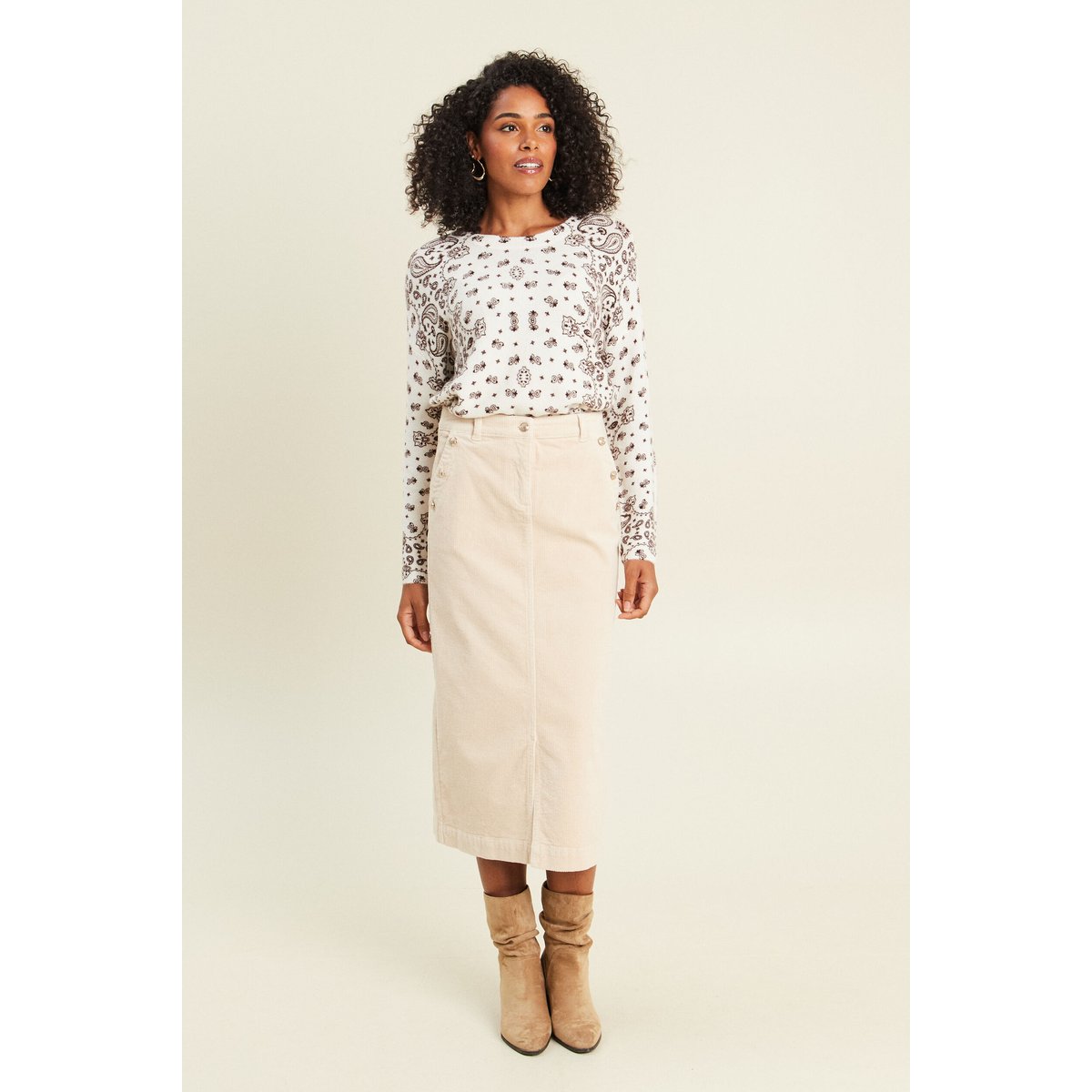 Pull col v marron, BREAL