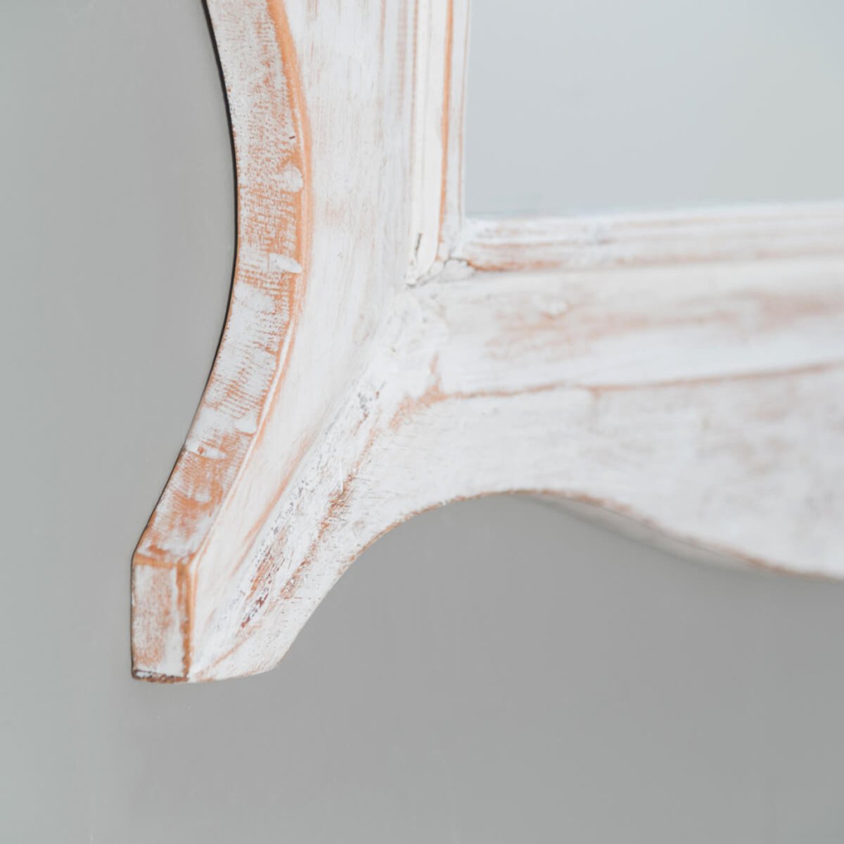 Miroir en bois patinée rectangle cérusé 70 x 100cm MODERNE blanc, WANDA COLLECTION
