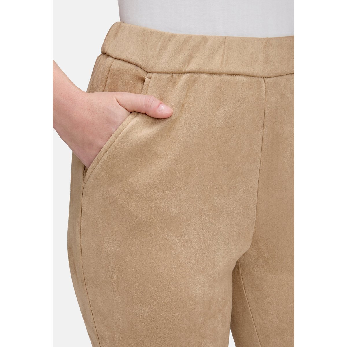 Pantalon à enfiler coupe slim fit beige, BETTY BARCLAY