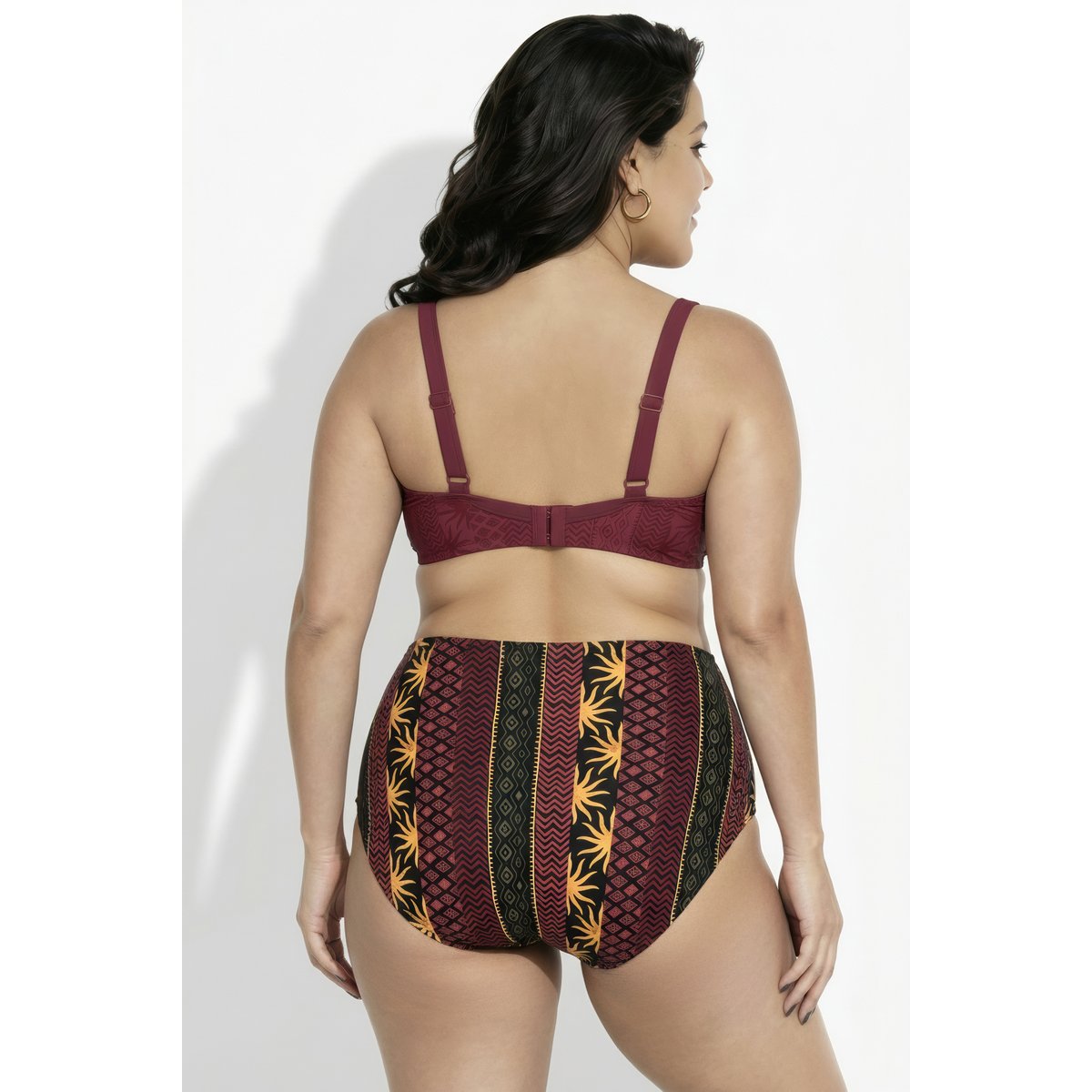 Bikini motif bohème, avec bonnets souples rouge pur, ULLA POPKEN