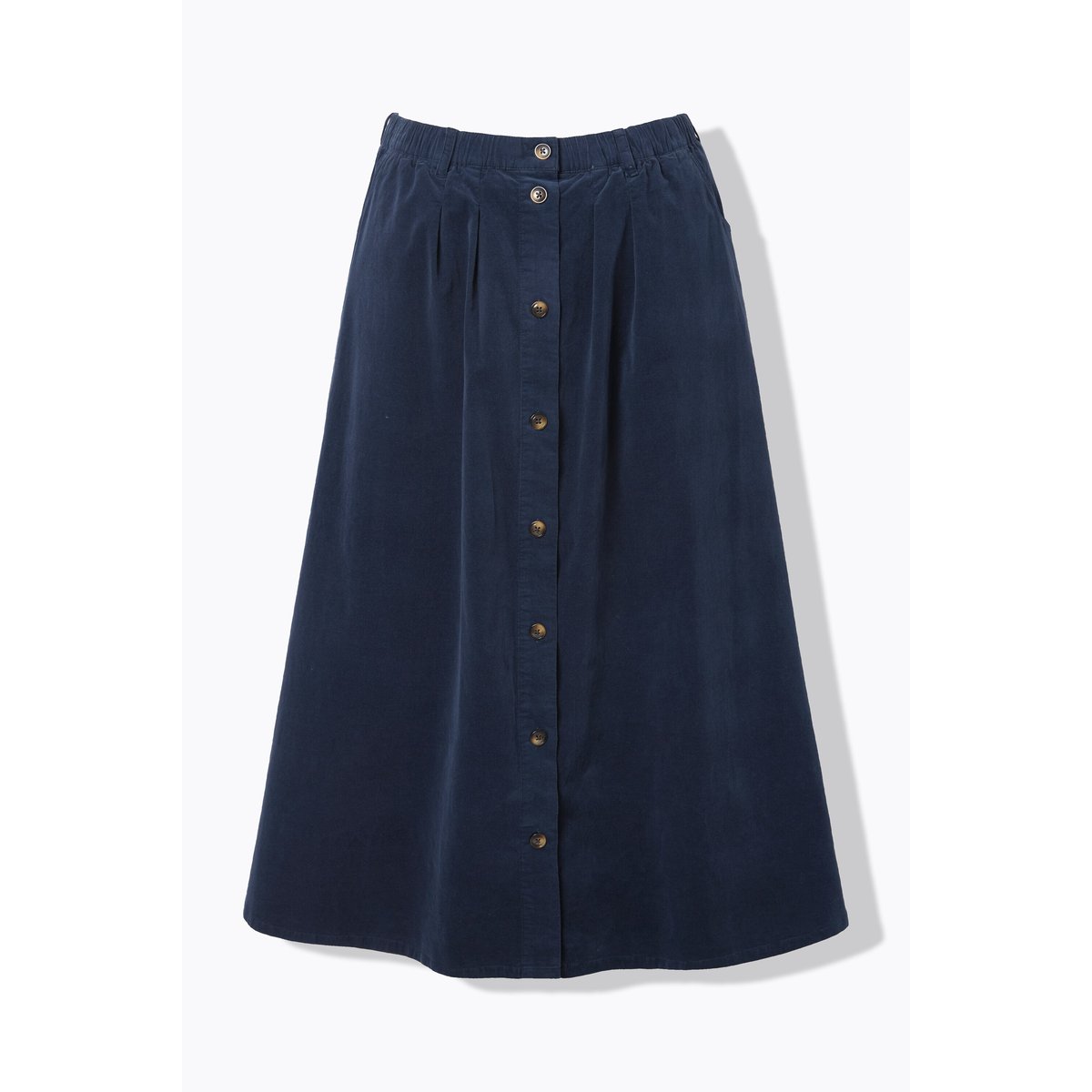 Jupe maxi en velours côtelé avec ceinture marine, ULLA POPKEN