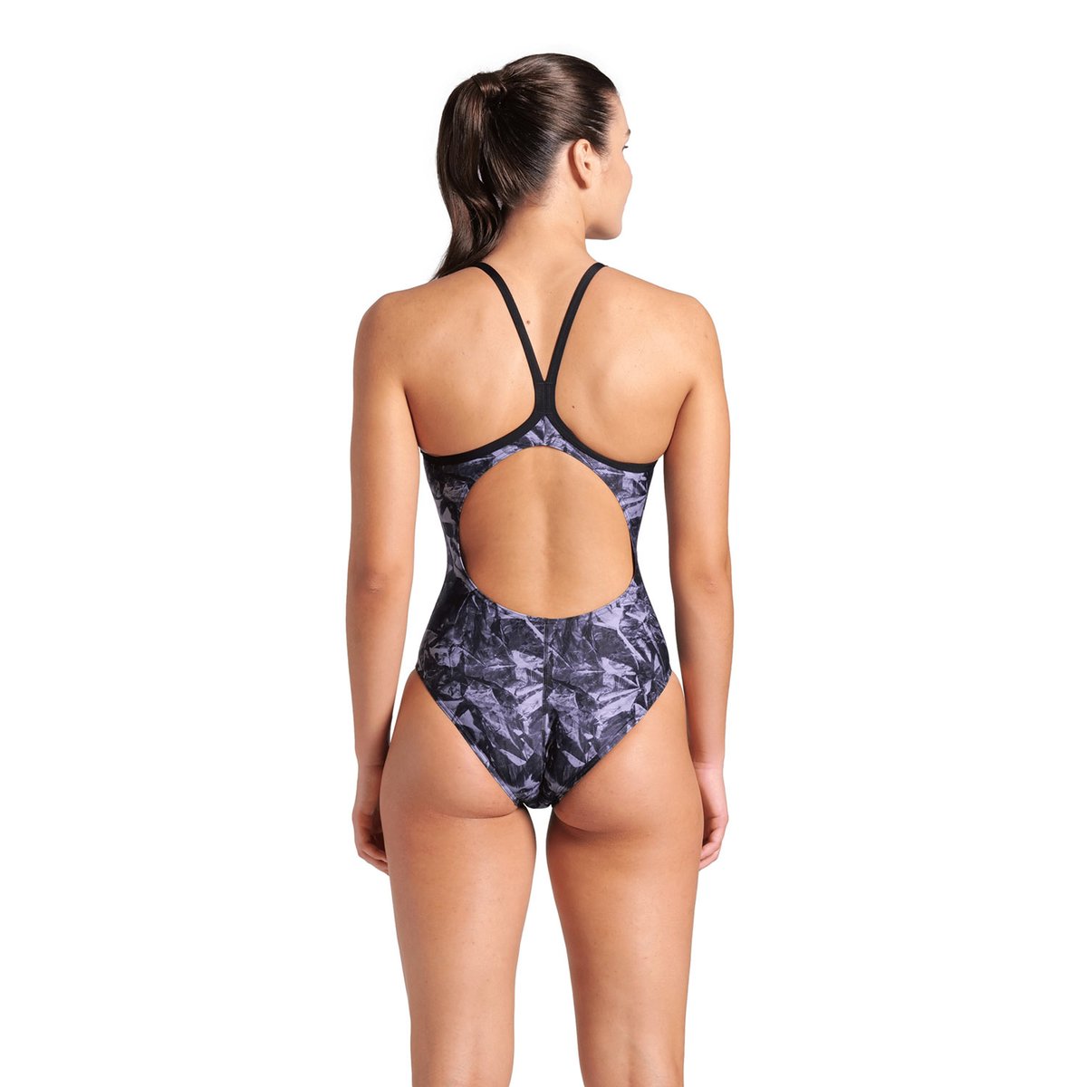 Maillot de bain arena Performance Team Crackle Lightdrop Back pour femmes black-team black, ARENA