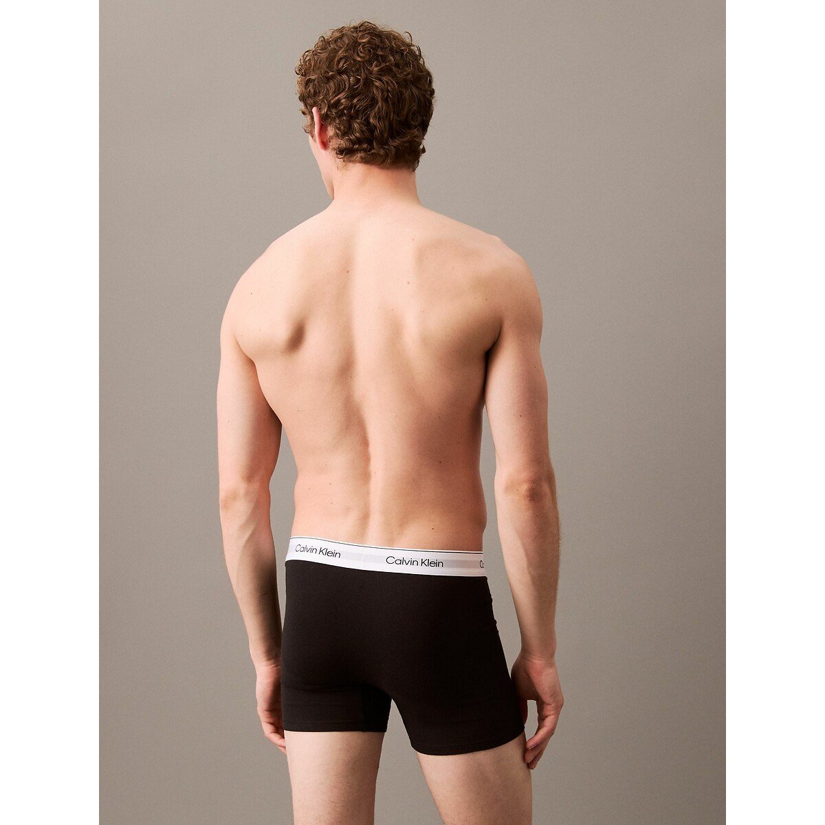 Set van 3 boxershorts Icon Cotton Stretch grijs +  wit + zwart, CALVIN KLEIN UNDERWEAR