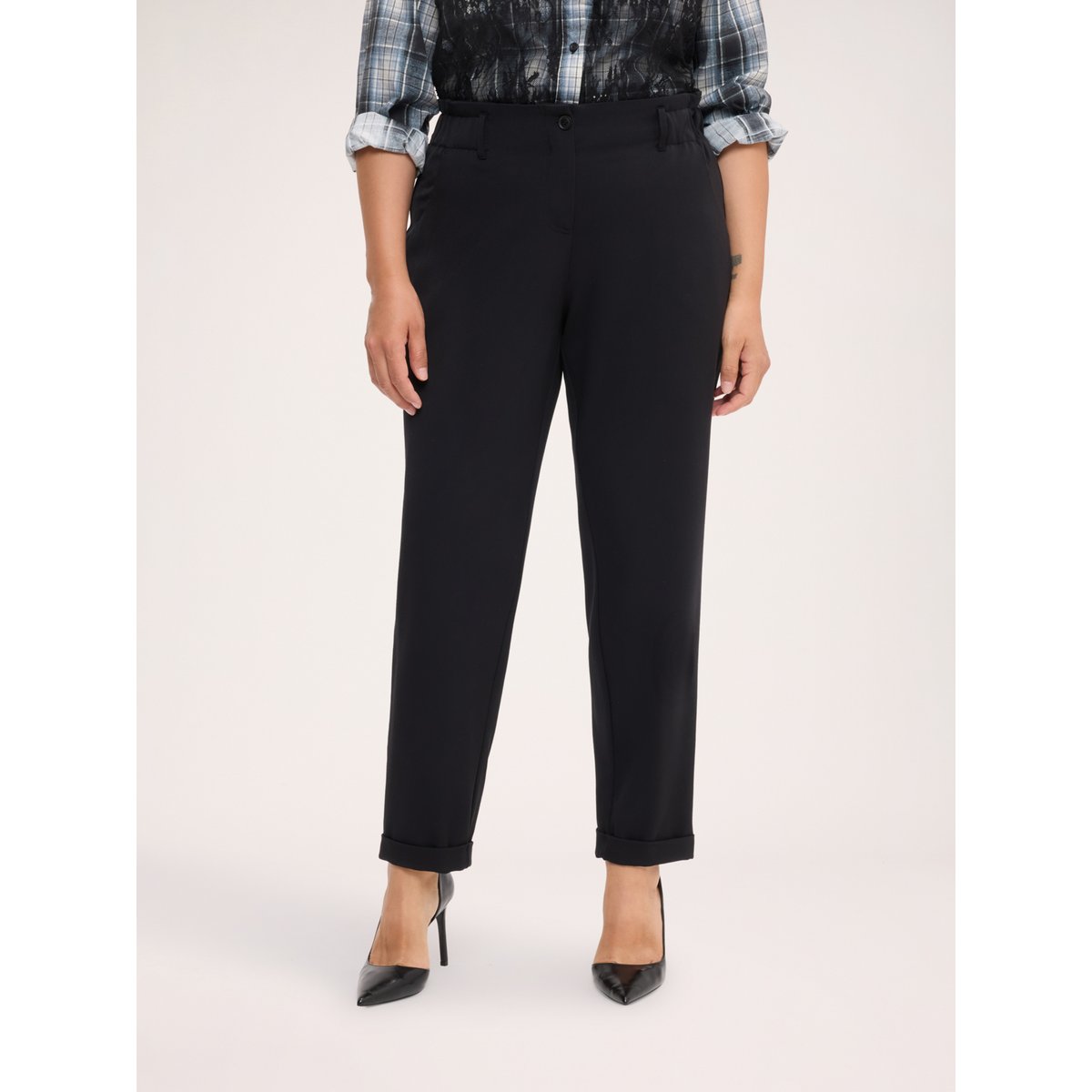 Pantalon Balloon avec taille élastiquée noir, FIORELLA RUBINO