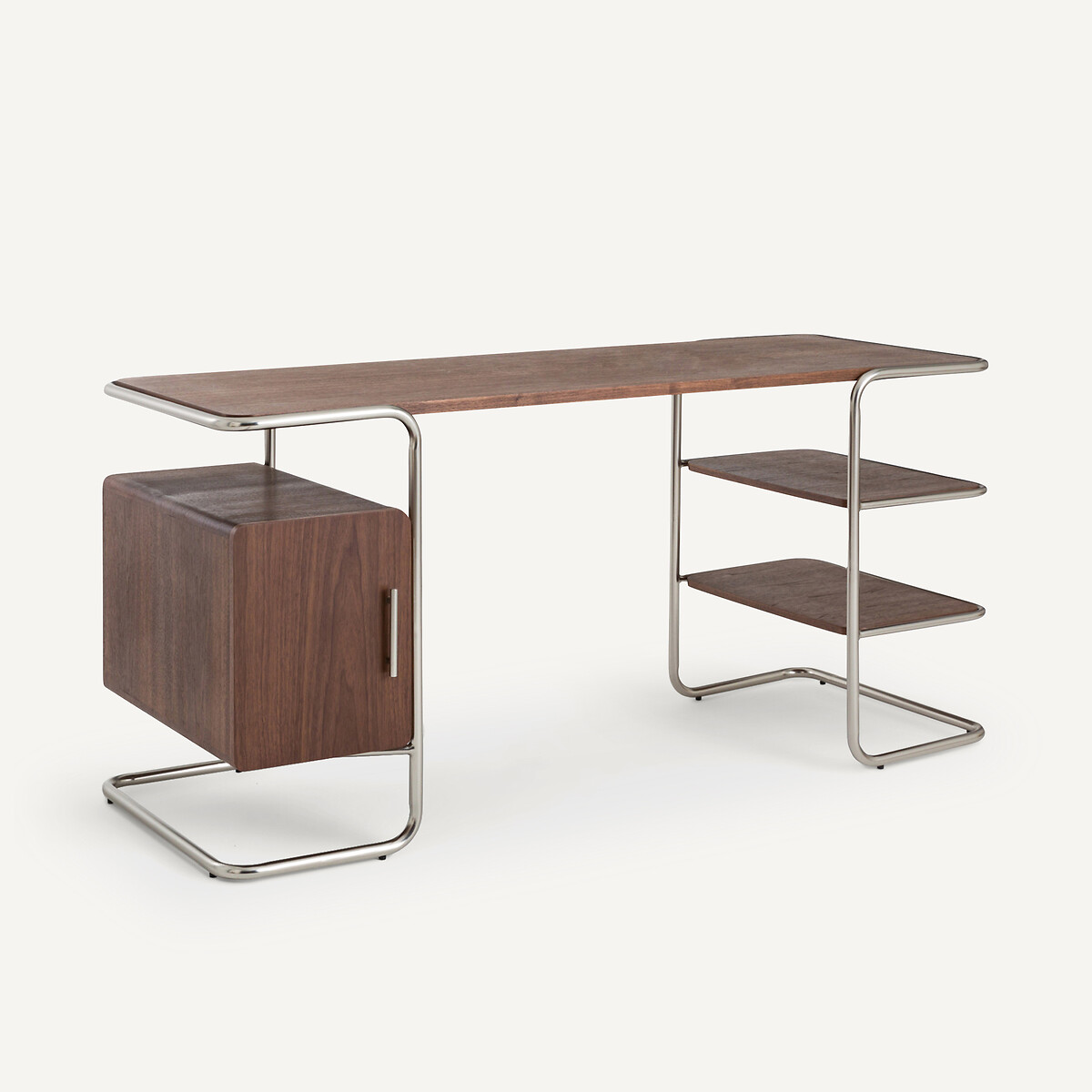 Bureau tubulaire en plaqué noyer, longueur 155 cm, Emlyn noyer, AM.PM