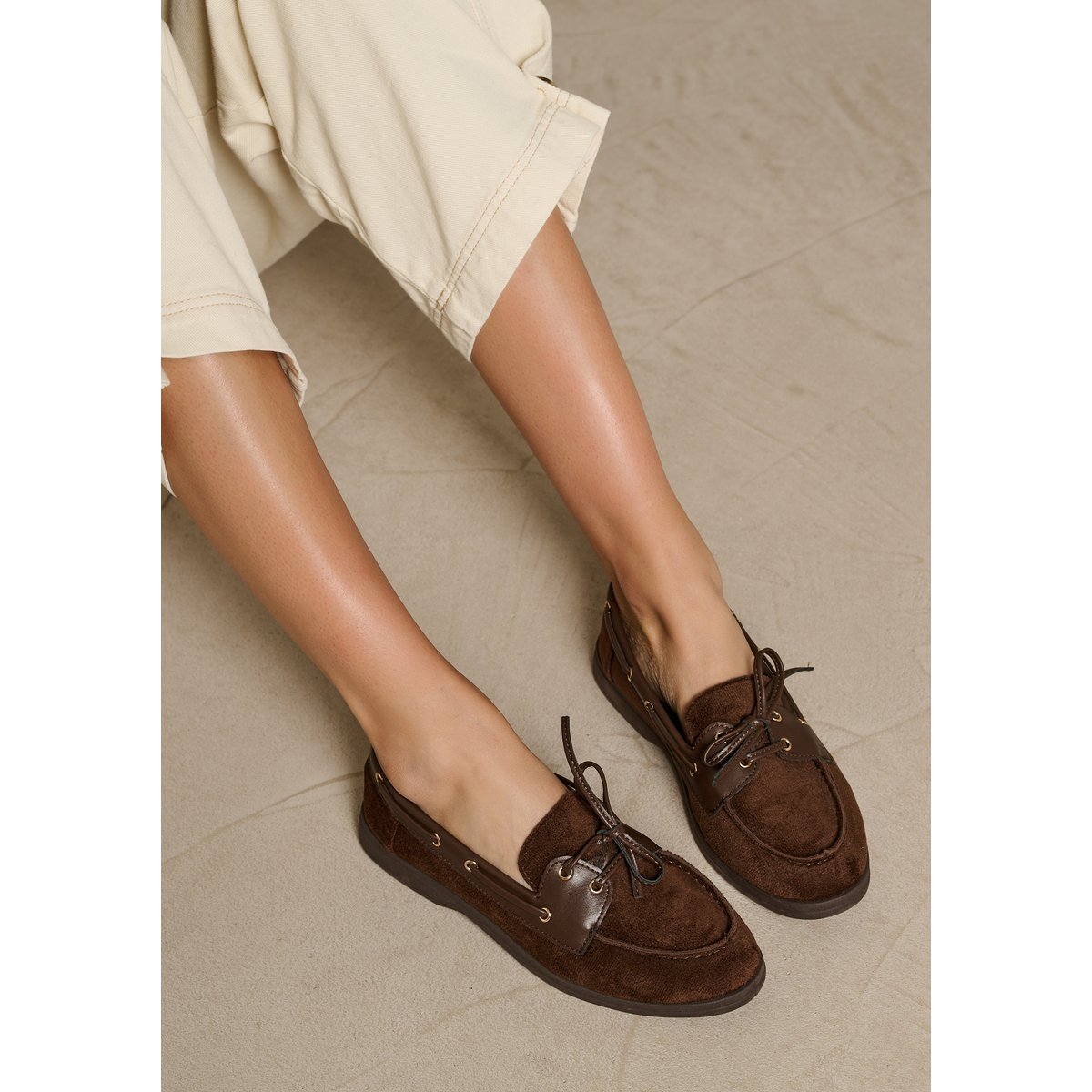 Mocassins à lacets brun choco, LOLALIZA
