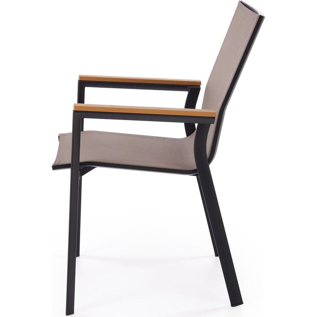 Chaise de jardin empilable en aluminium brun et noir, RECOLLECTION