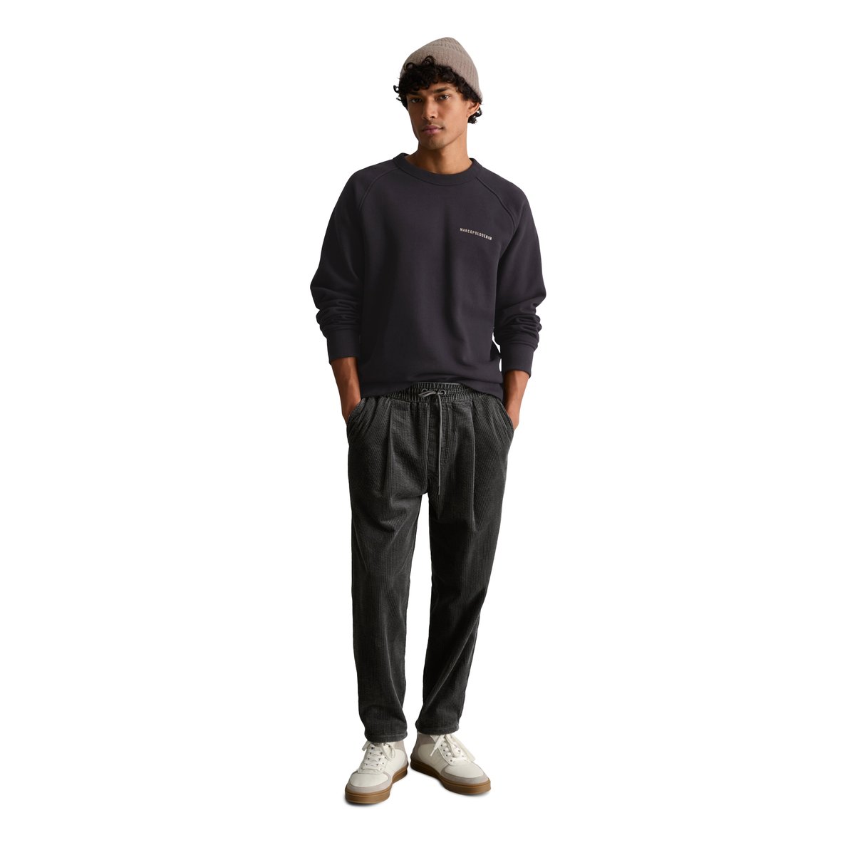 Sweat-shirt ample à la texture marquée noir, MARC O’POLO DENIM