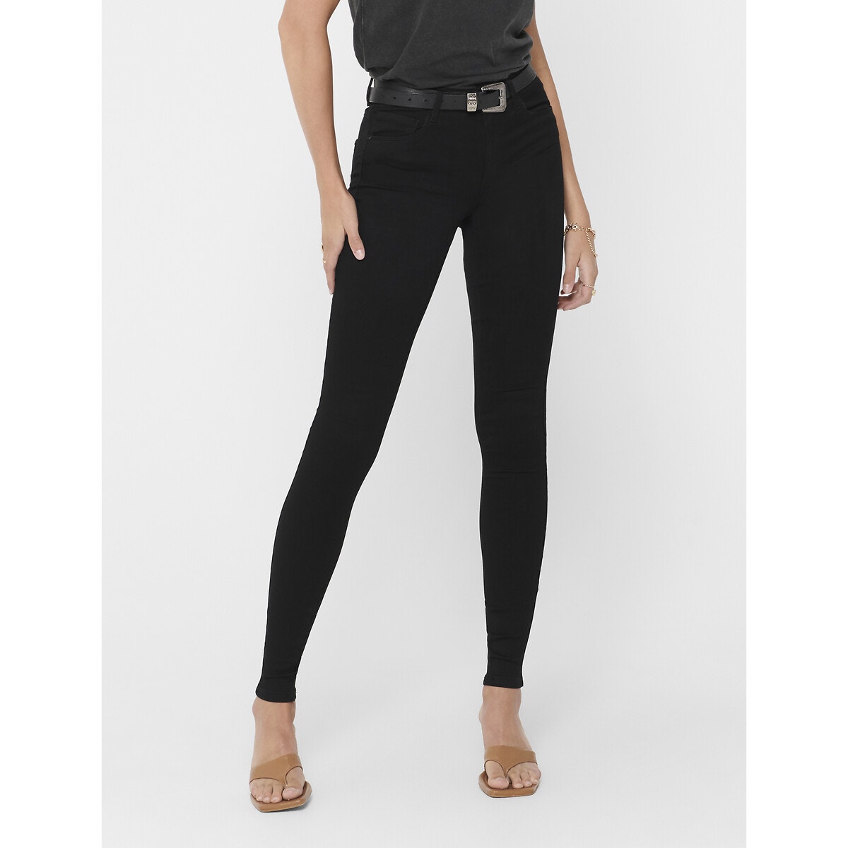 Jean skinny, taille standard noir, ONLY