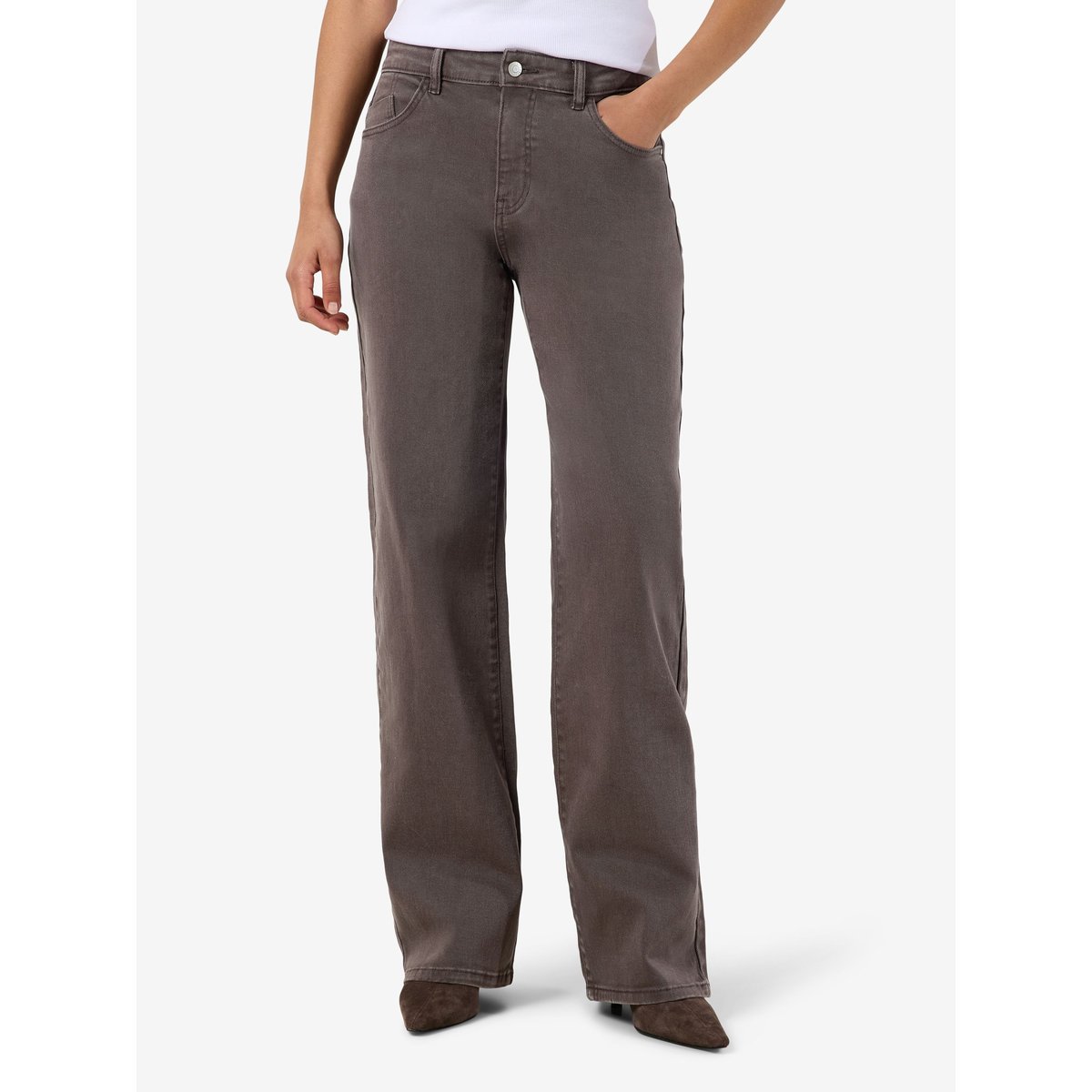 Jean Droit marron - chocolate brown1, NOISY MAY