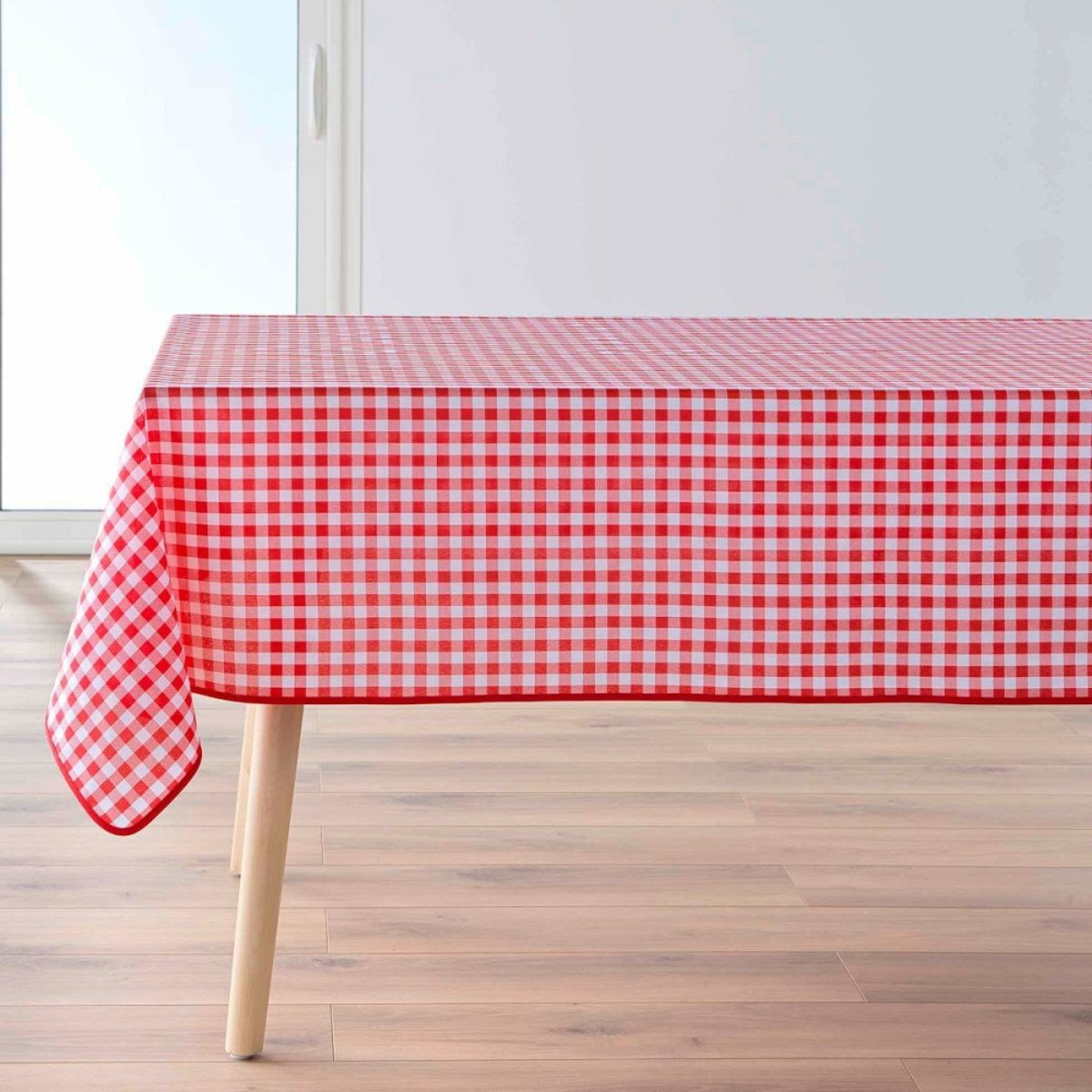 Nappe Rectangulaire 150x240 Antitache Imprimé Vichy Rouge rouge, DECORATIE