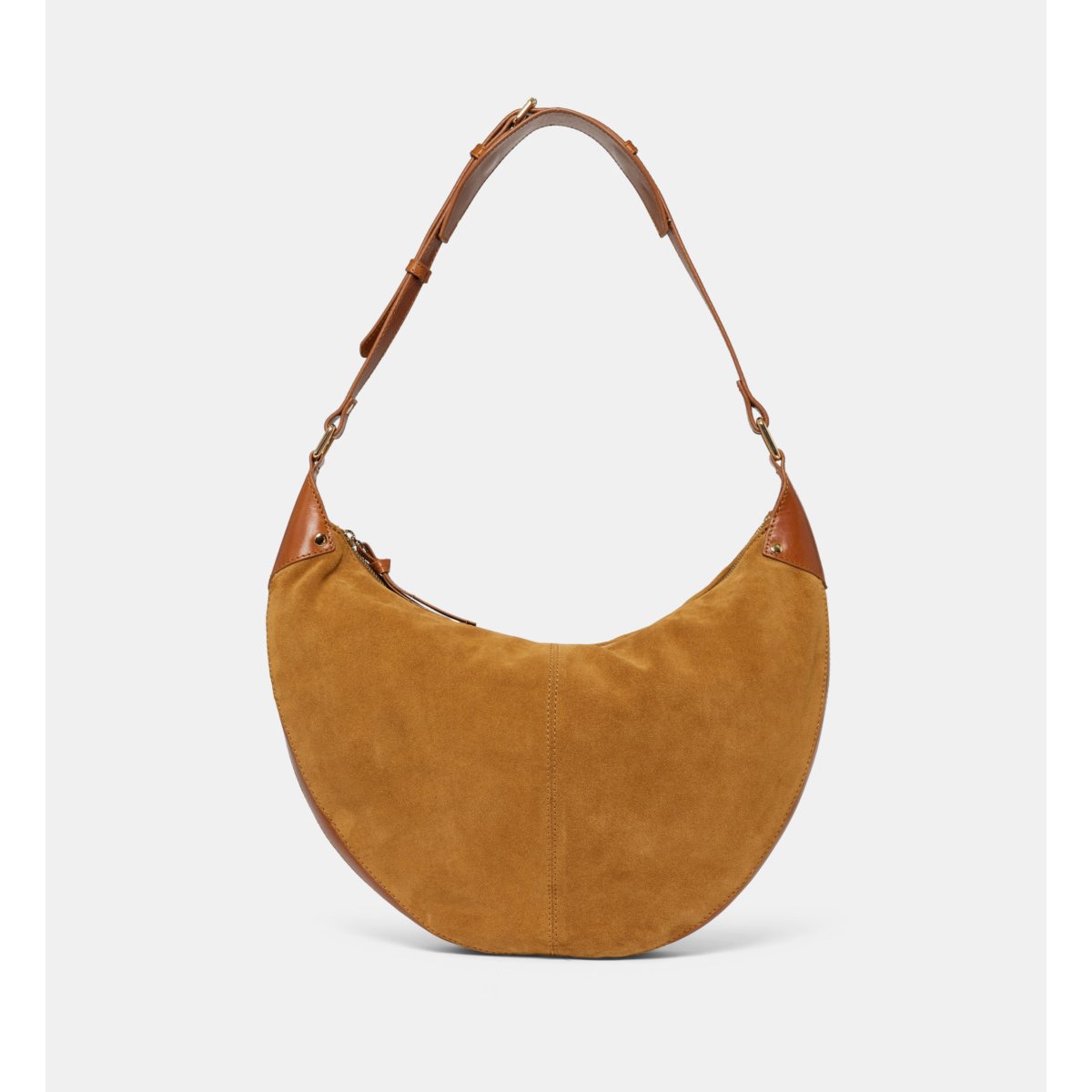 Sac à main hobo roby cuir et daim camel marron, GALERIES LAFAYETTE