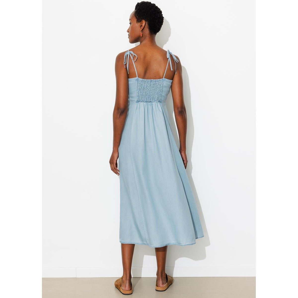 Robe à bretelles en lyocell jean clair, PROMOD