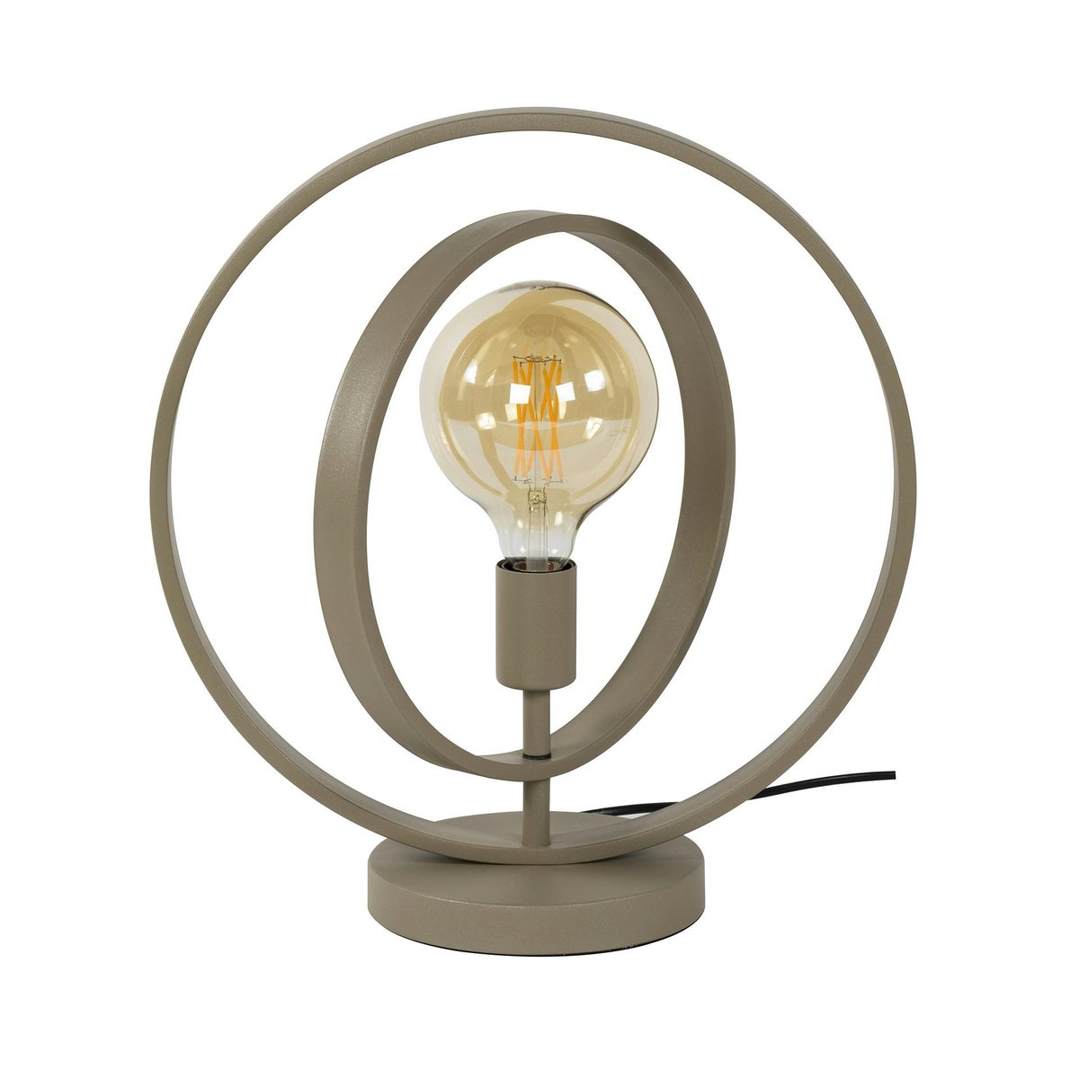 Lampe à poser industrielle anneaux croisés TRIBECA beige, PIER IMPORT