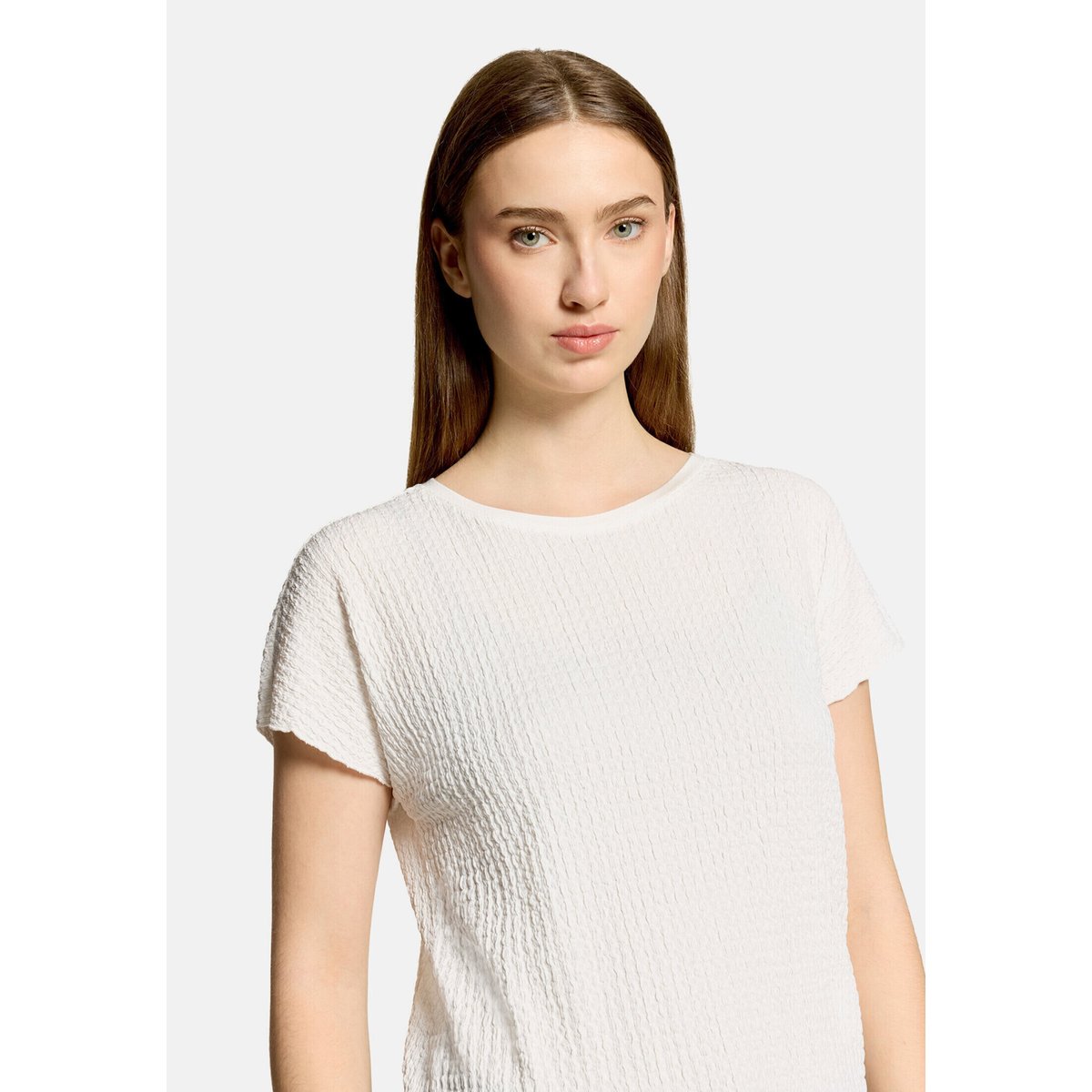 T-Shirt avec structure à encolure bateau blanc, BETTY BARCLAY