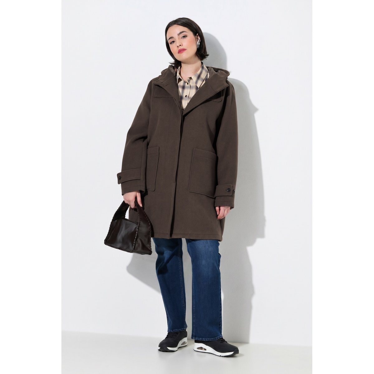 Duffle-coat, coupe évasée marron noisette, ULLA POPKEN