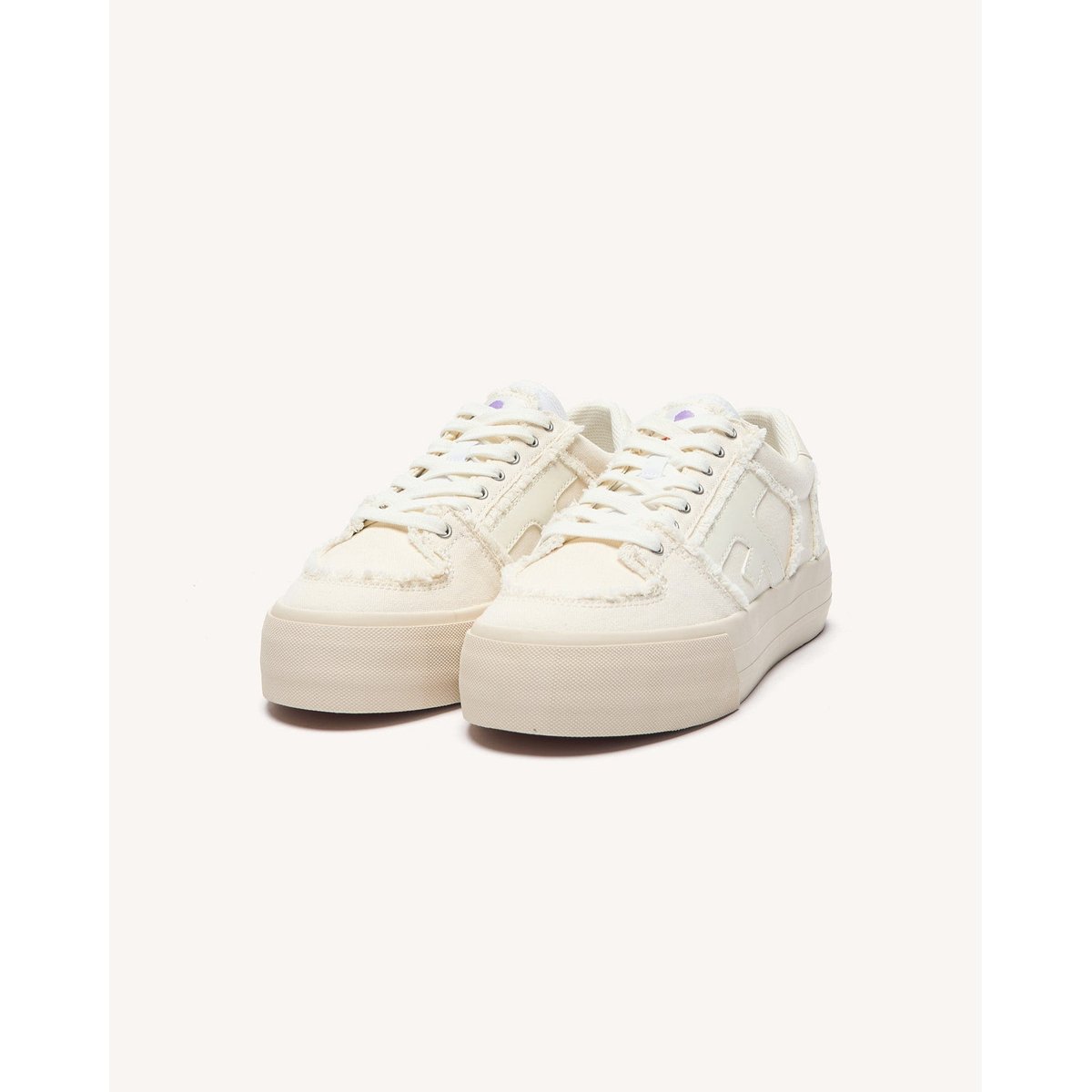 Tennis basses tissu WALNUT PLATFORM blanc, FAGUO