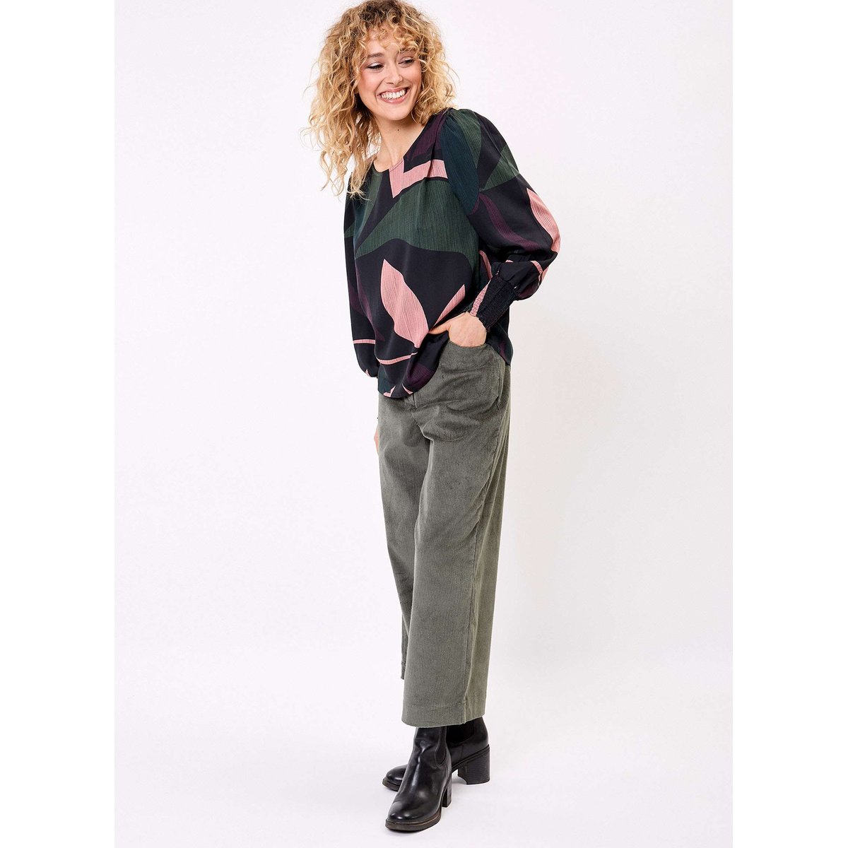 Blouse fluide satinée SHAYAN noir carson, LA FIANCÉE