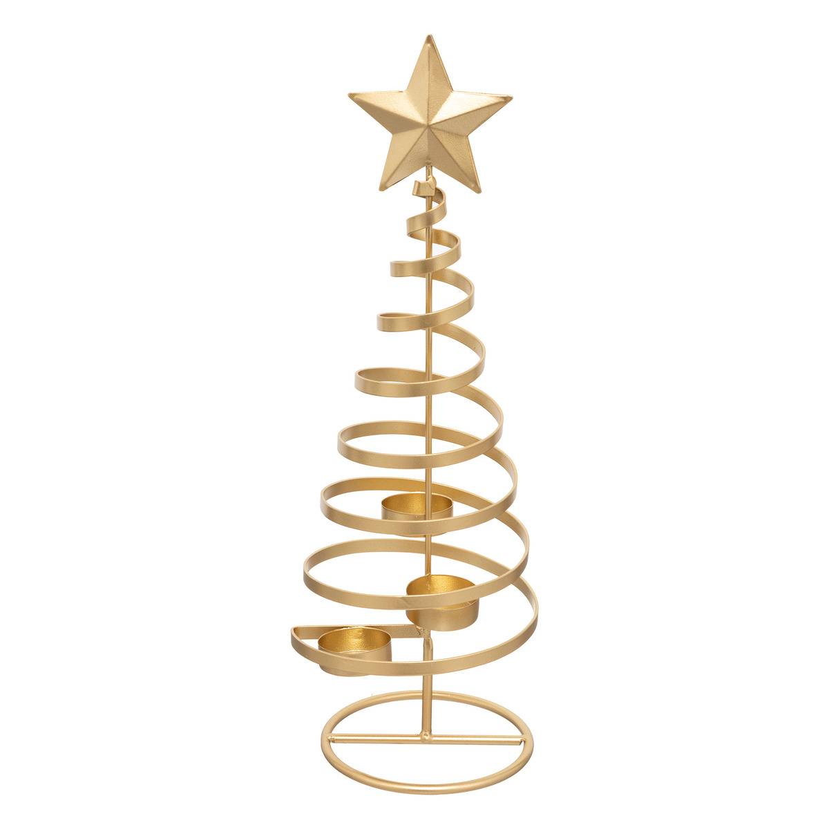 Photophore sapin H40 cm doré, ATMOSPHERA