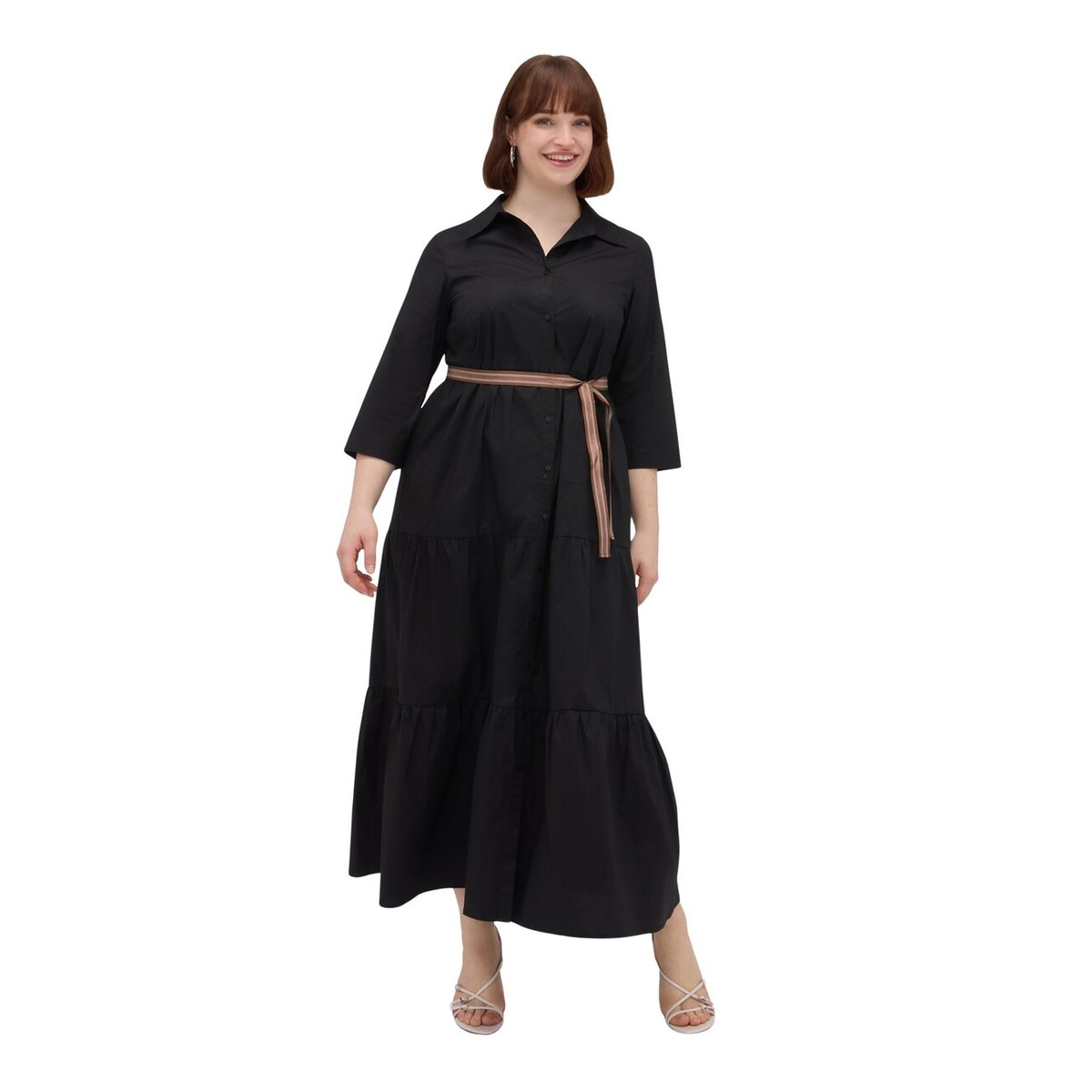 Robe chemise Power. noir, FIORELLA RUBINO