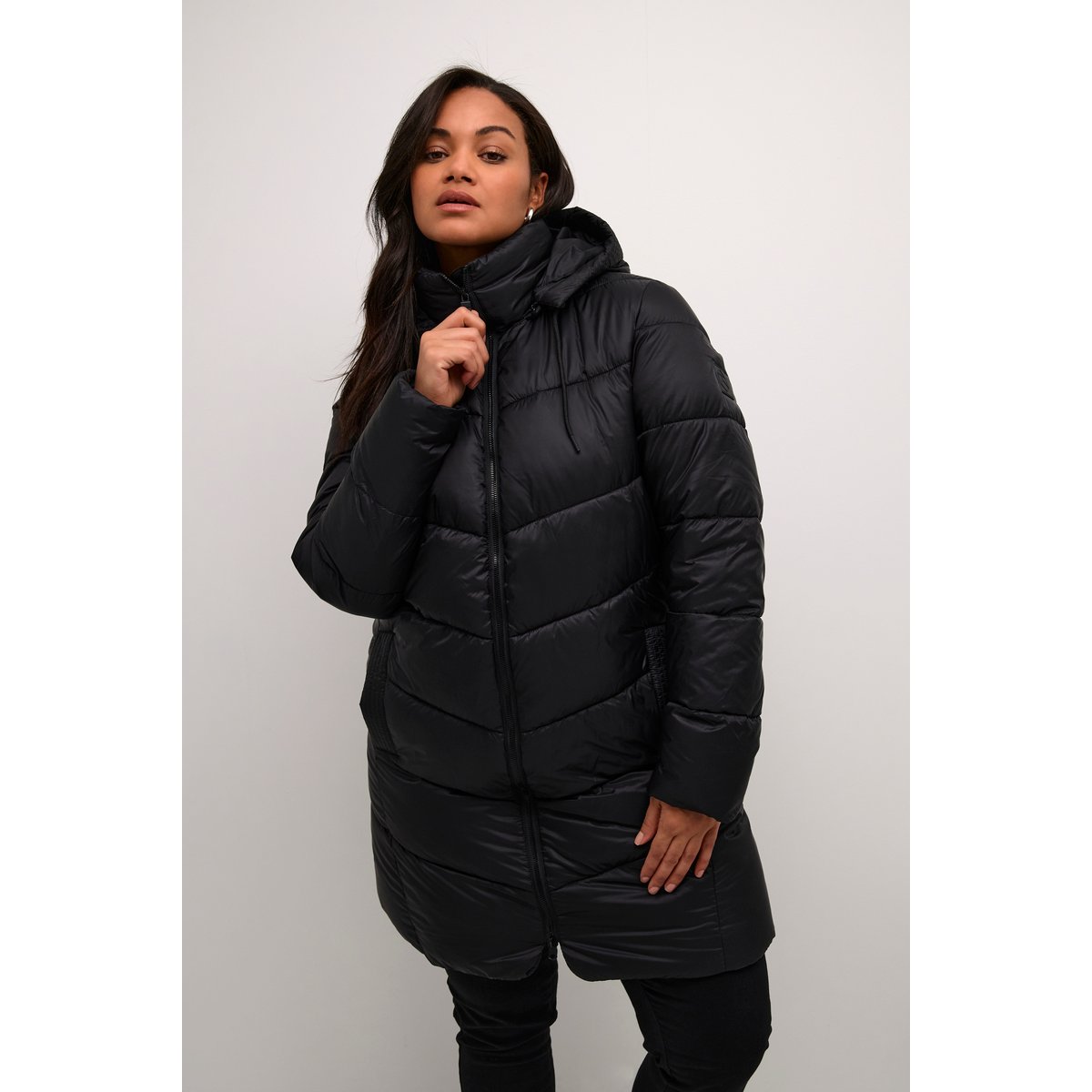 Manteau noir black deep, KAFFE CURVE