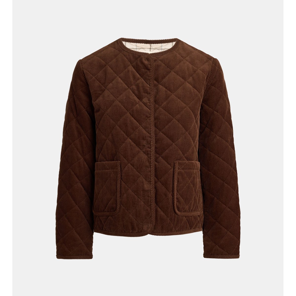 Veste droite orfila en velours matelassé tabac, JODHPUR