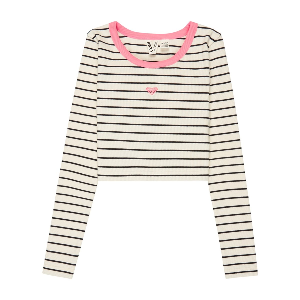 Crop top manches longues HEY YEAH YEAH. blanc coconut milk down the line, ROXY