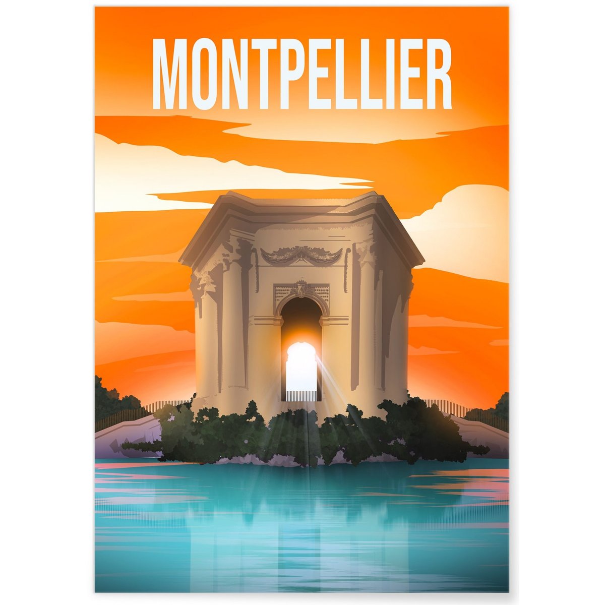 Affiche ville Montpellier blanc, L'AFFICHERIE