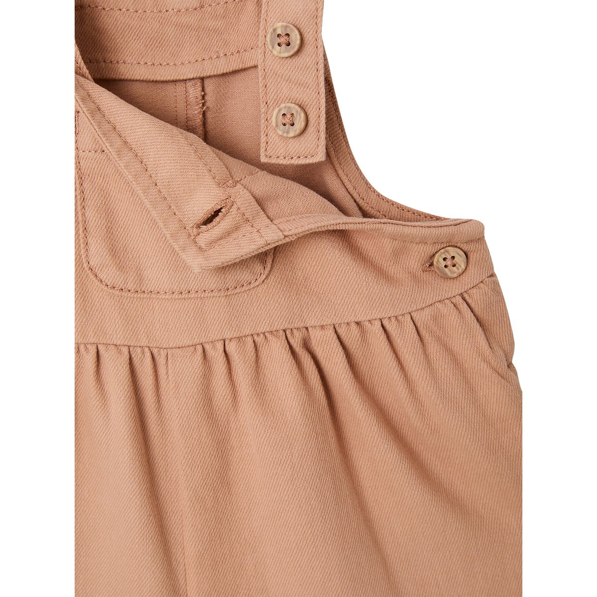 Salopette bébé en twill noix de pécan, VERTBAUDET
