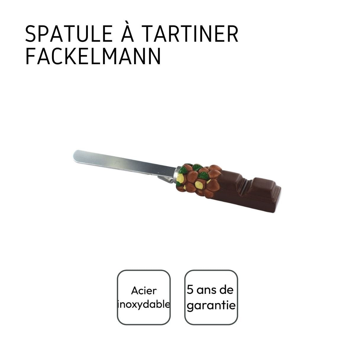 Set de 2 ustensiles spatule cuisine et spatule cuisine DISPLAY inox|marron, FACKELMANN