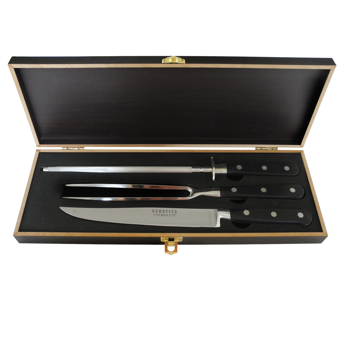 Coffret 3 couteaux à découper - SABATIER TROMPETTE noir, RICHARDSON SHEFFIELD