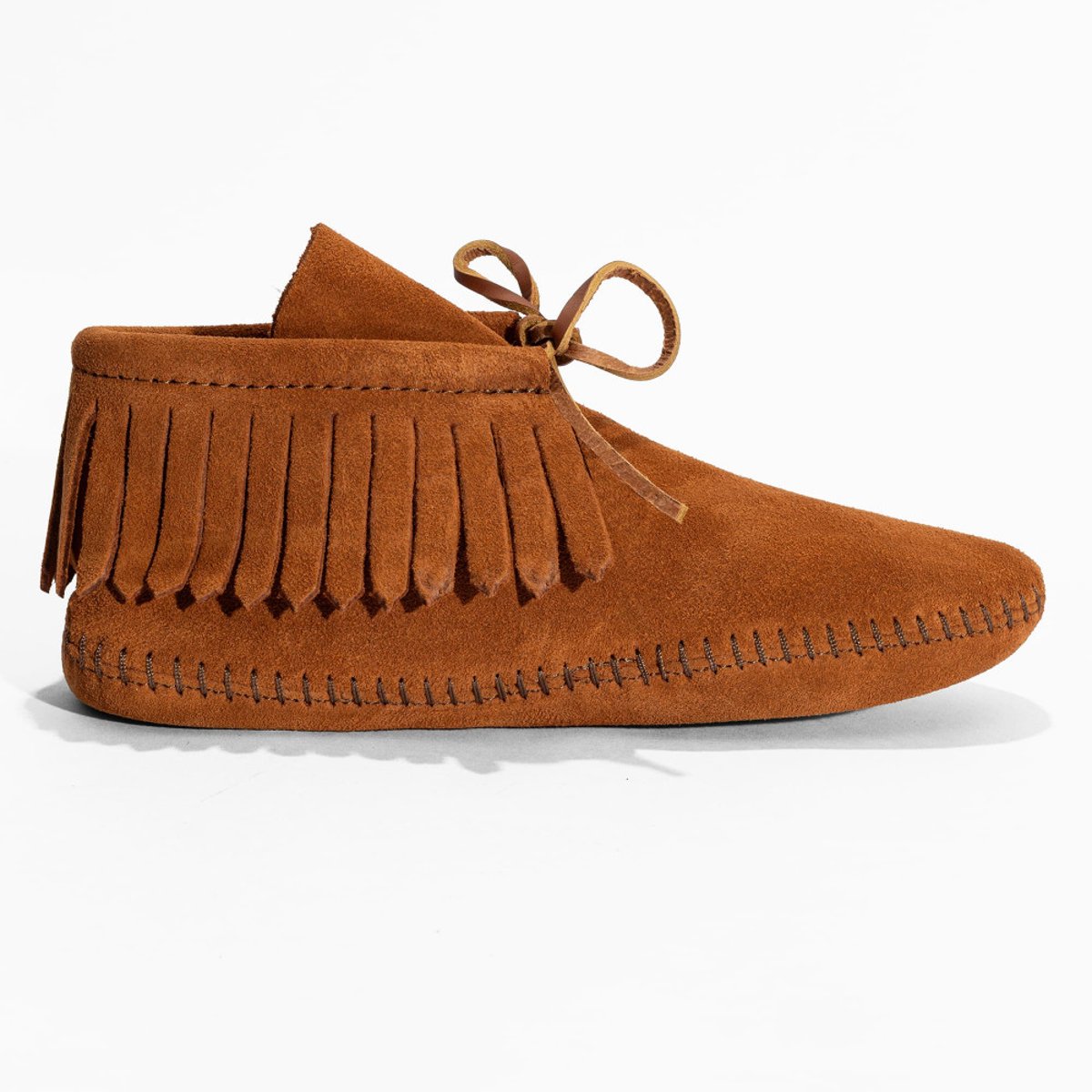 Bottes en cuir Classic Fringe Softsole marron, MINNETONKA