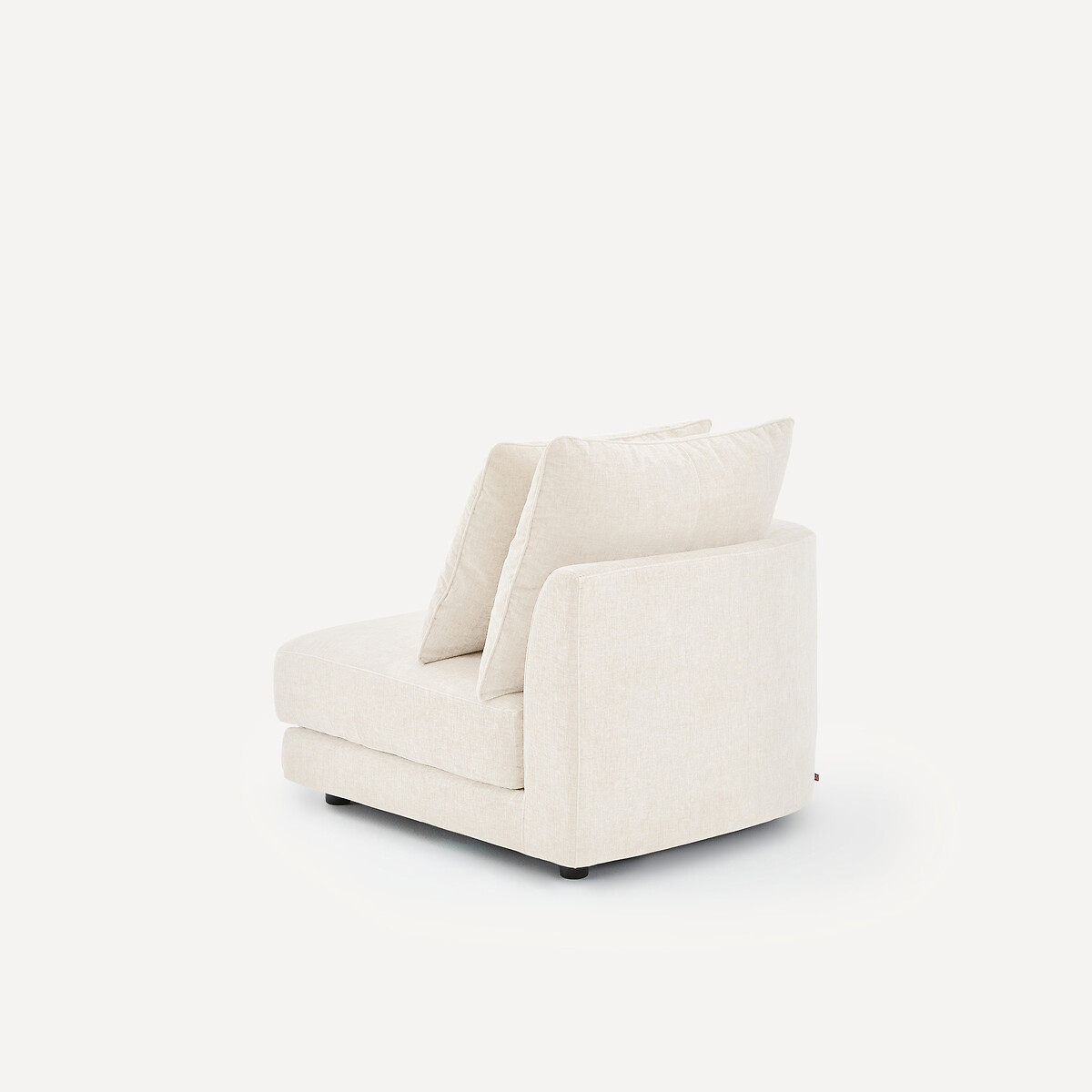 Linkes Sofa-Halbmodul, modular, aus Chenille-Samt, TIBERIO weiss, AM.PM