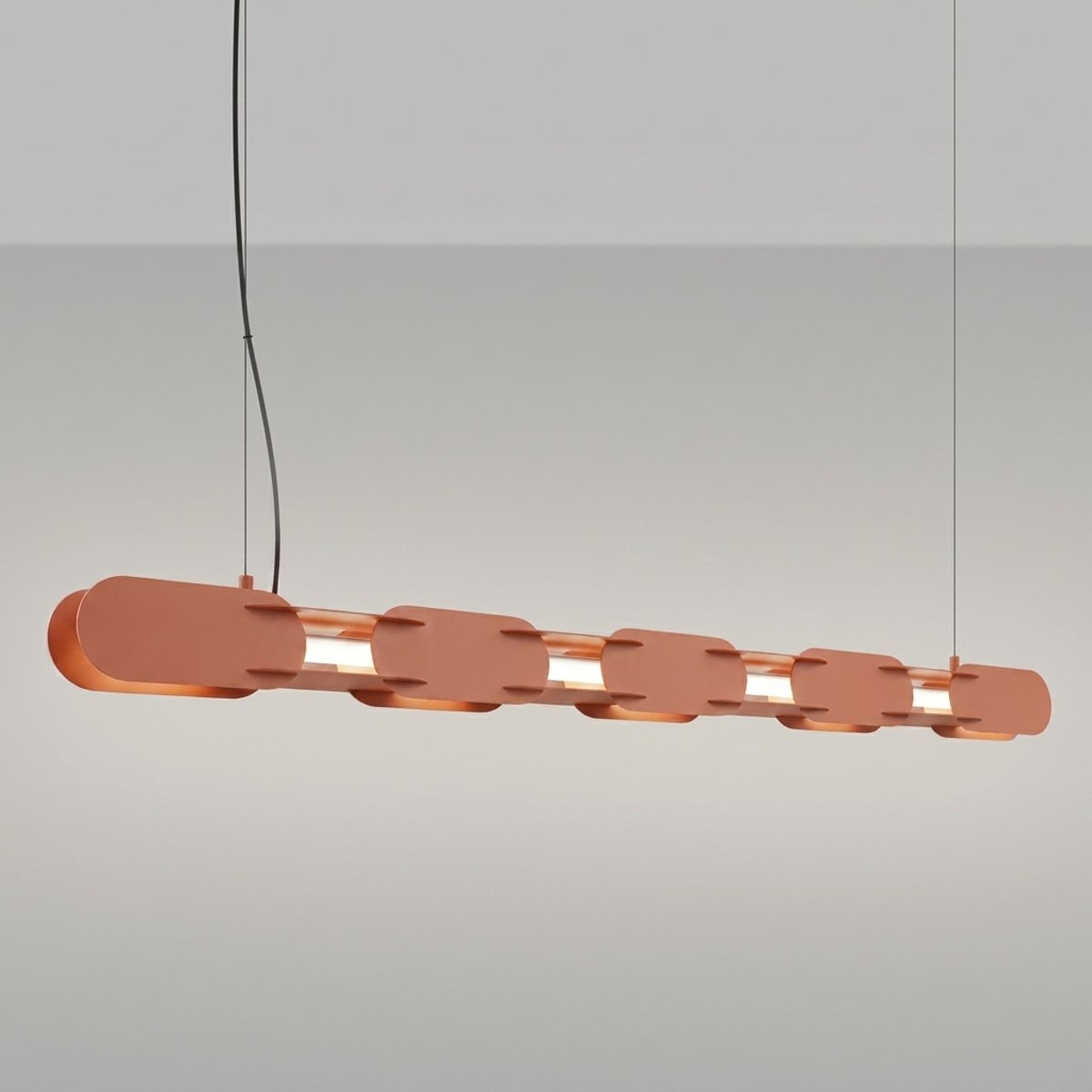 Suspension Acier Ocre Rouge LED 1 Chain ocre rouge, EDEN