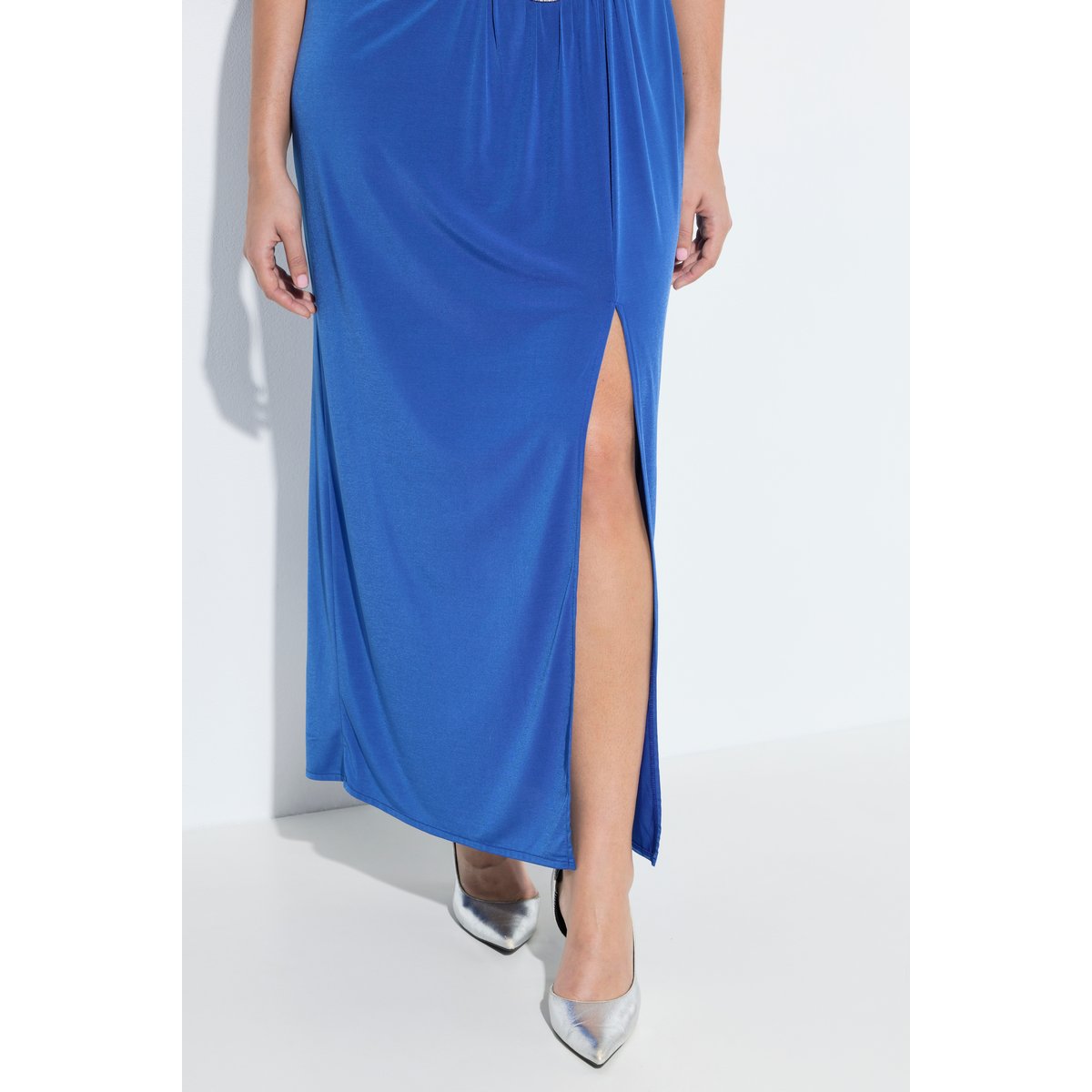 Robe maxi manches courtes et décolleté en V bleu roi, ULLA POPKEN
