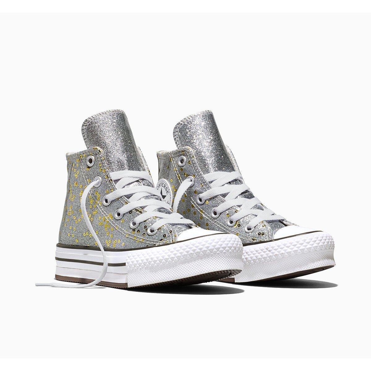 Baskets CHUCK TAYLOR ALL STAR EVA LIFT HI SHINE argent, CONVERSE