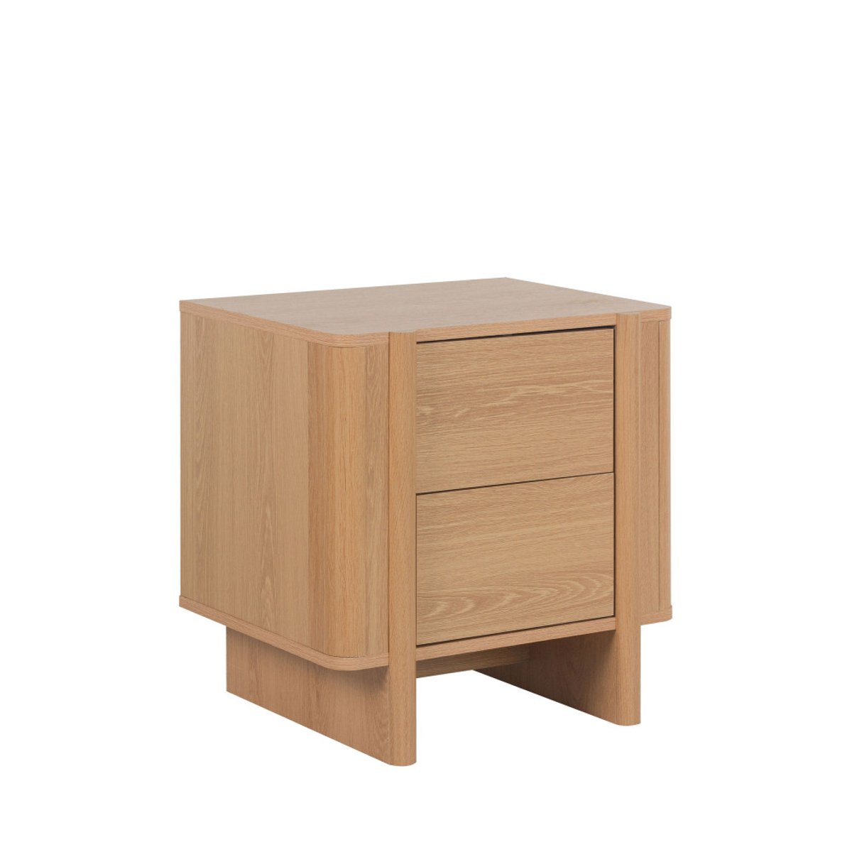 Table de chevet 2 tiroirs en bois- OLI bois clair, DRAWER