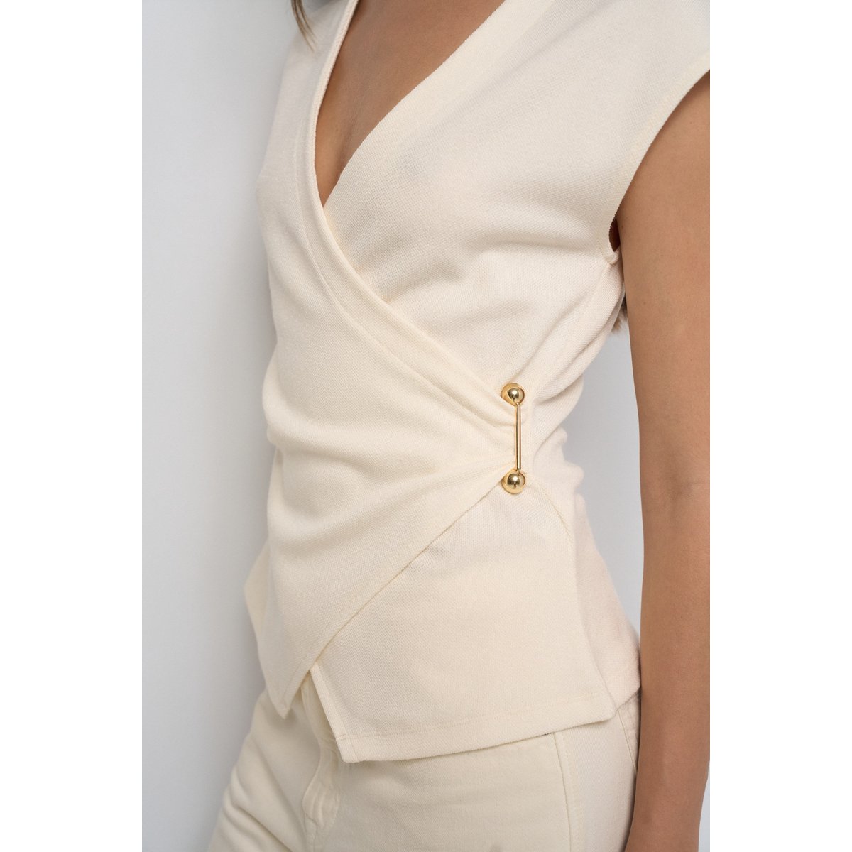 TOP EN MAILLE CROISÉ beige, SALSA JEANS
