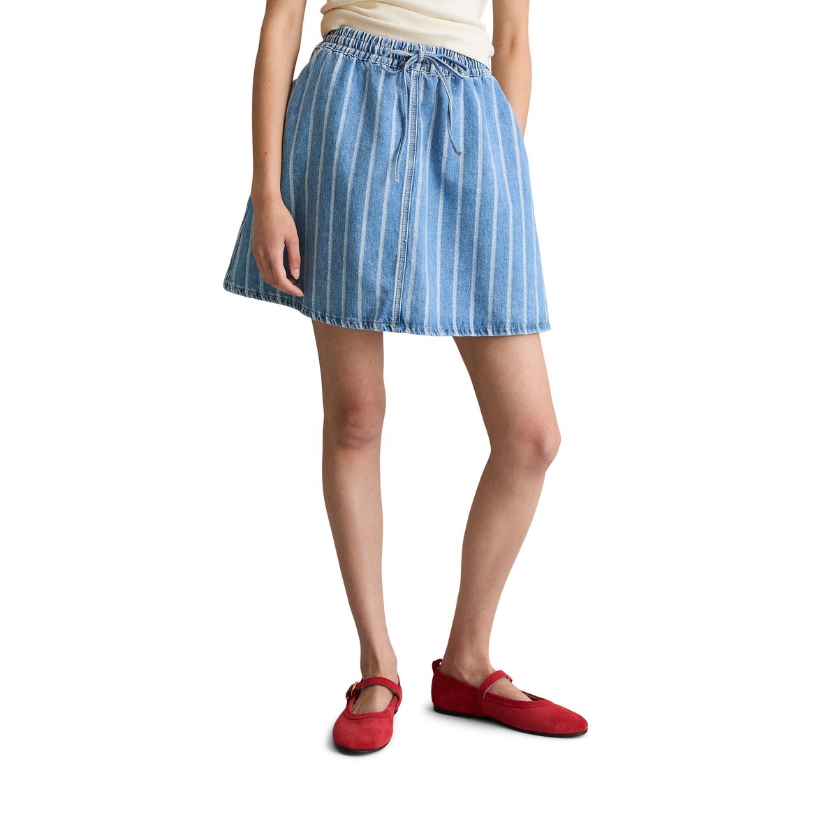 Jupe en jean évasée en pur coton bio bleu, MARC O’POLO DENIM