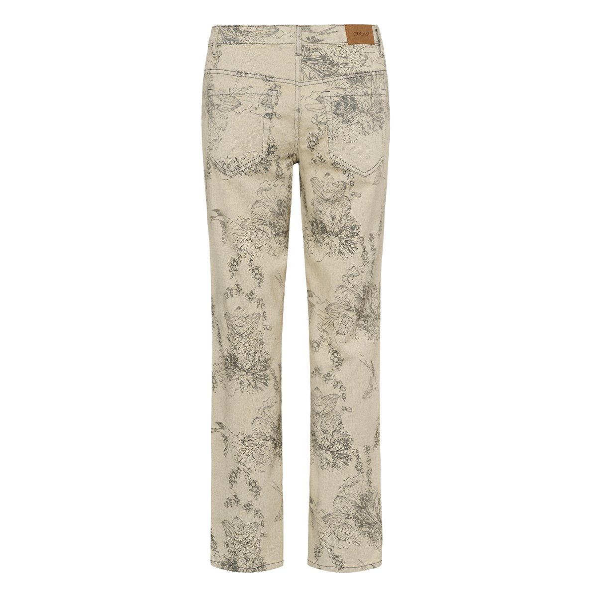 Jeans beige ecru flower jacquard, CREAM