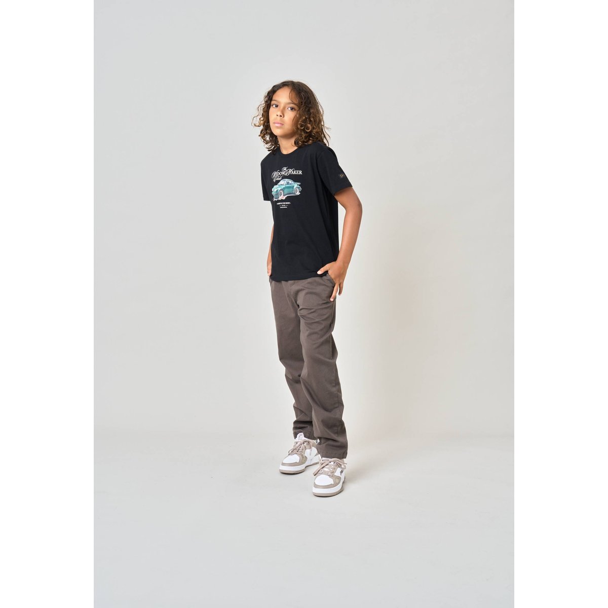 T-shirt regular garçon en 100% coton jersey imprimé voiture GREENCAR black, DEELUXE