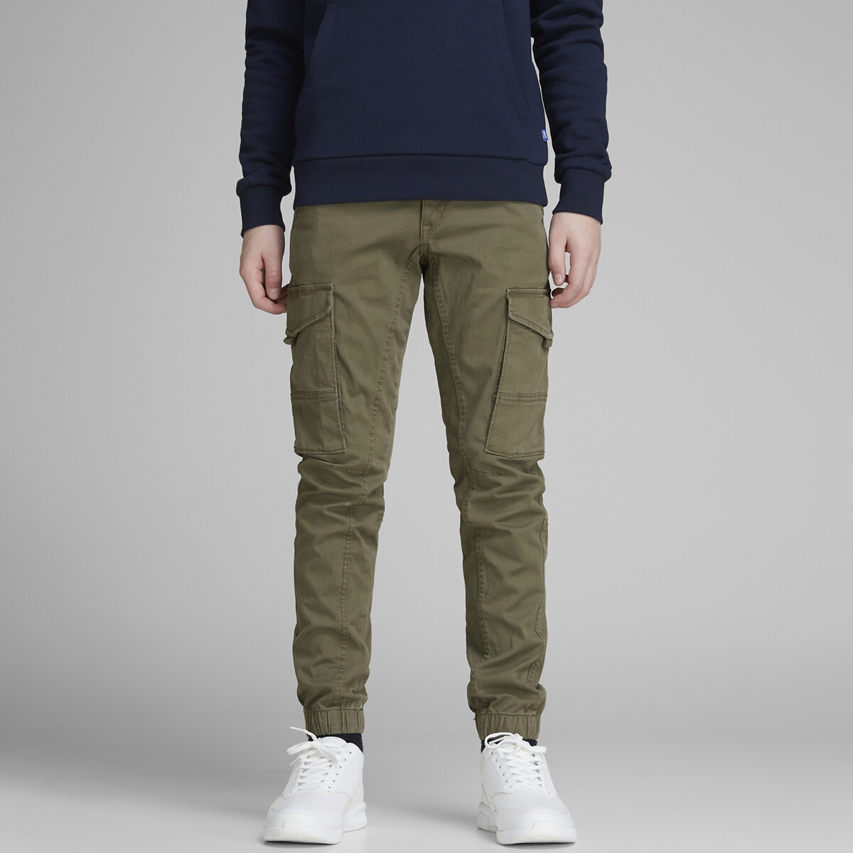 Pantalon cargo kaki, JACK & JONES JUNIOR
