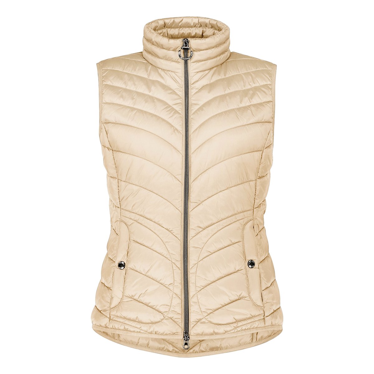 Veste sans manches matelassée à col droit beige, BETTY BARCLAY